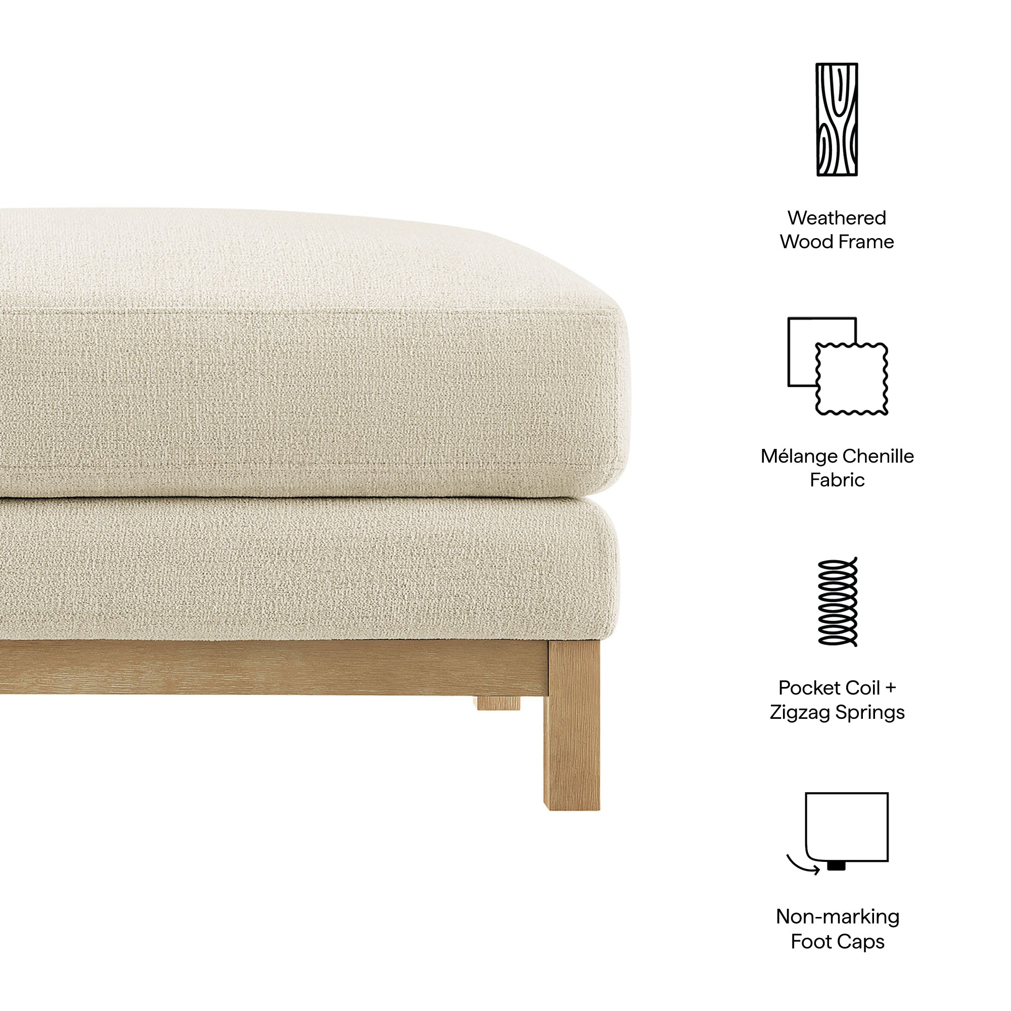 Roscoe Fabric Ottoman
