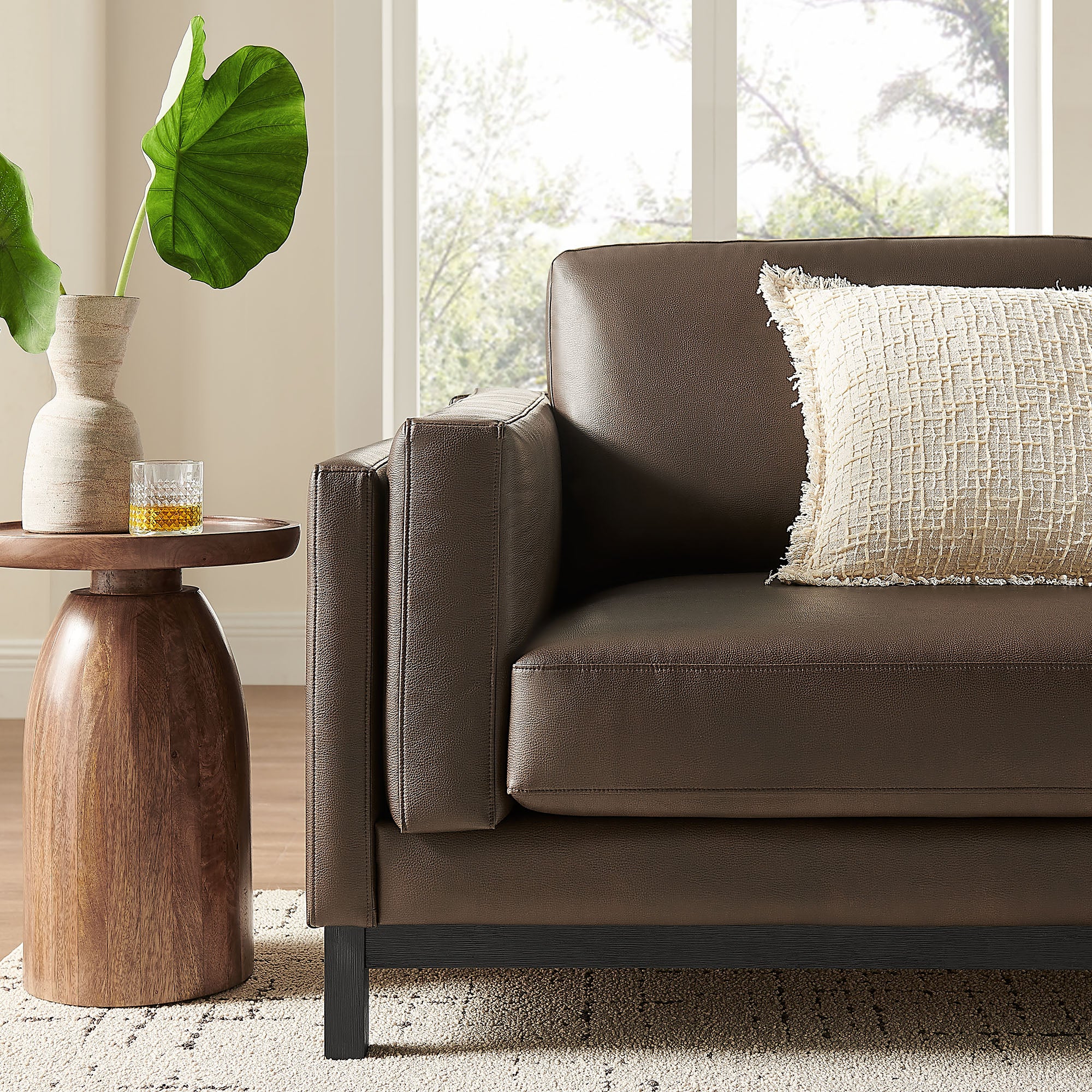 Roscoe 81 inch Vegan Leather Sofa