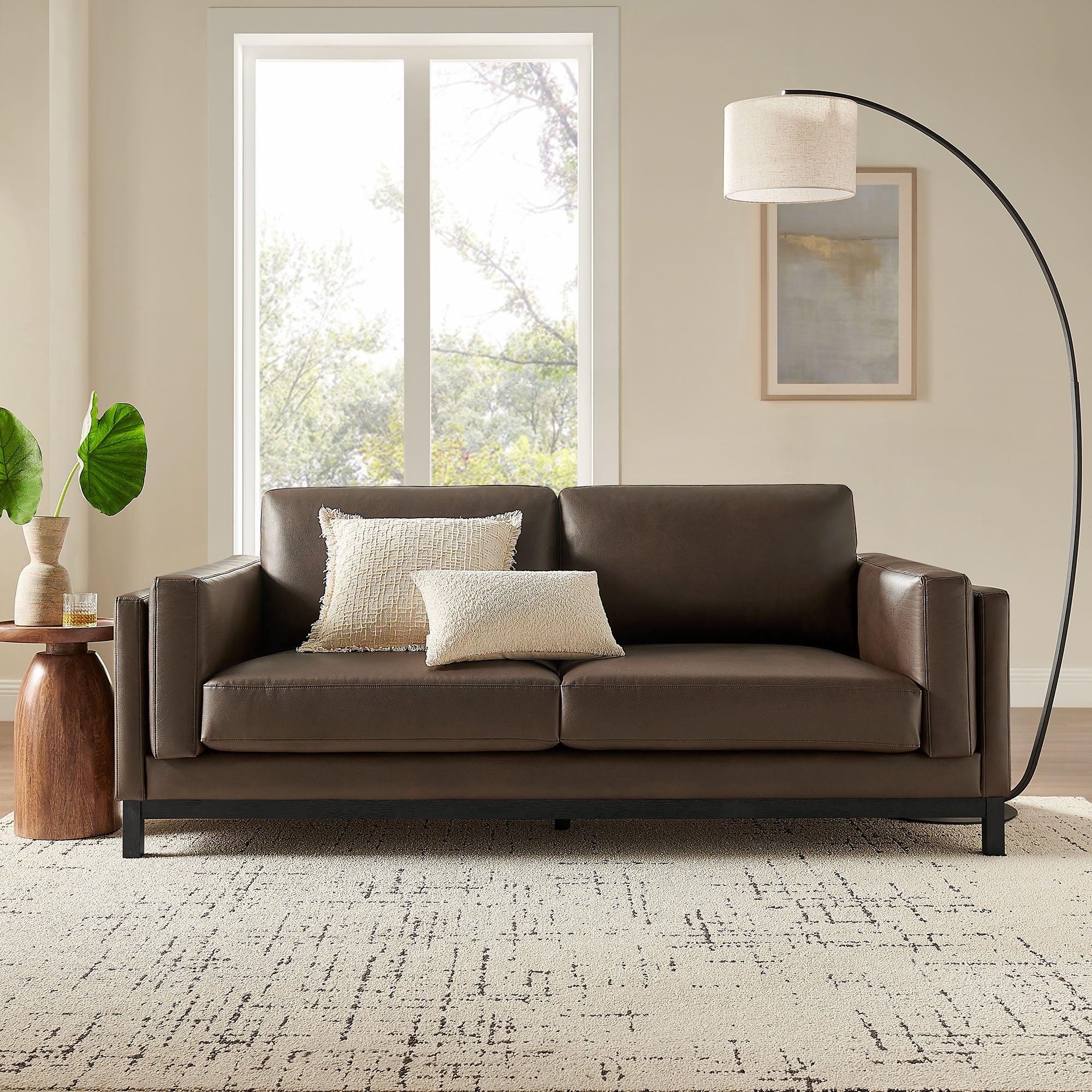 Roscoe 81 inch Vegan Leather Sofa