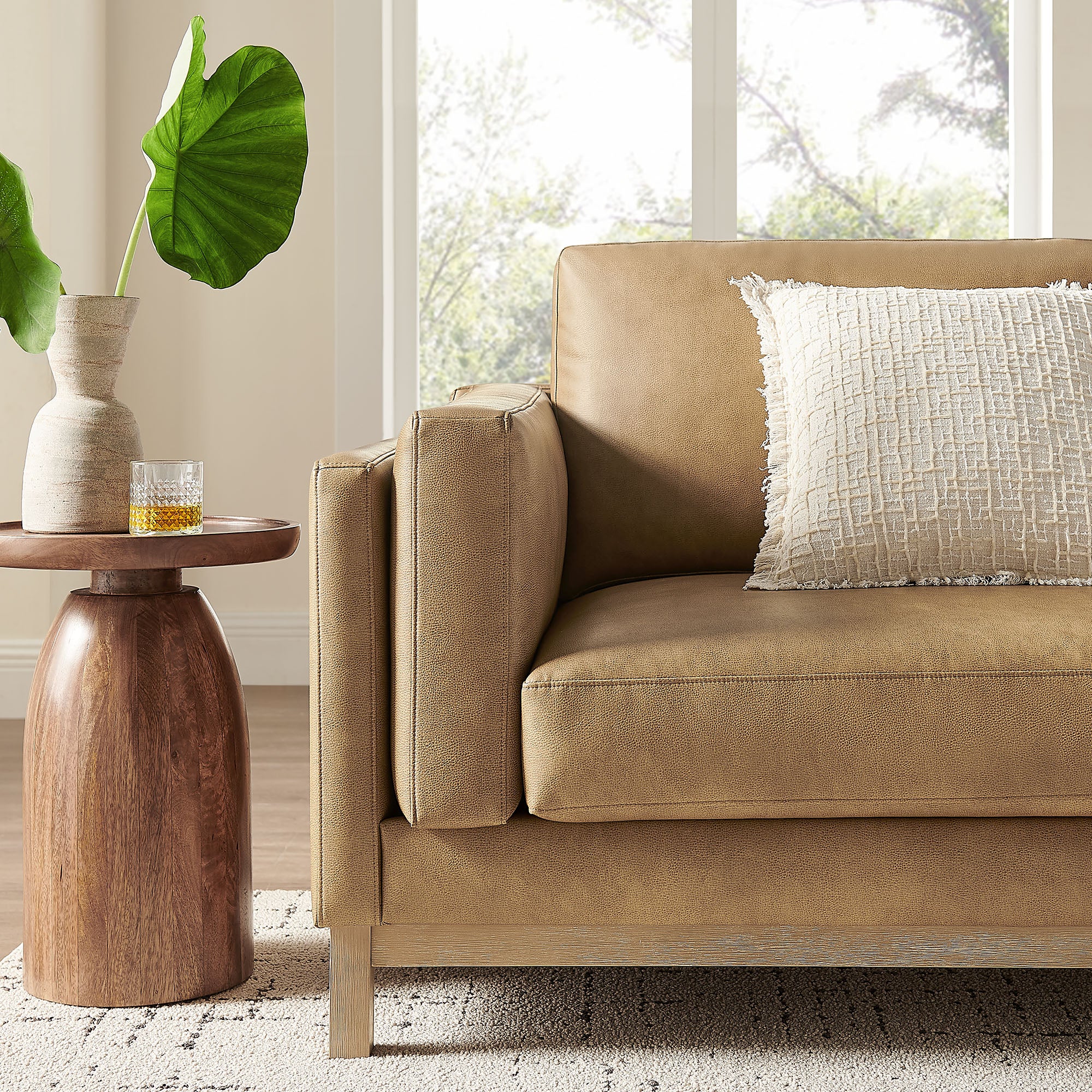 Roscoe 81 inch Vegan Leather Sofa