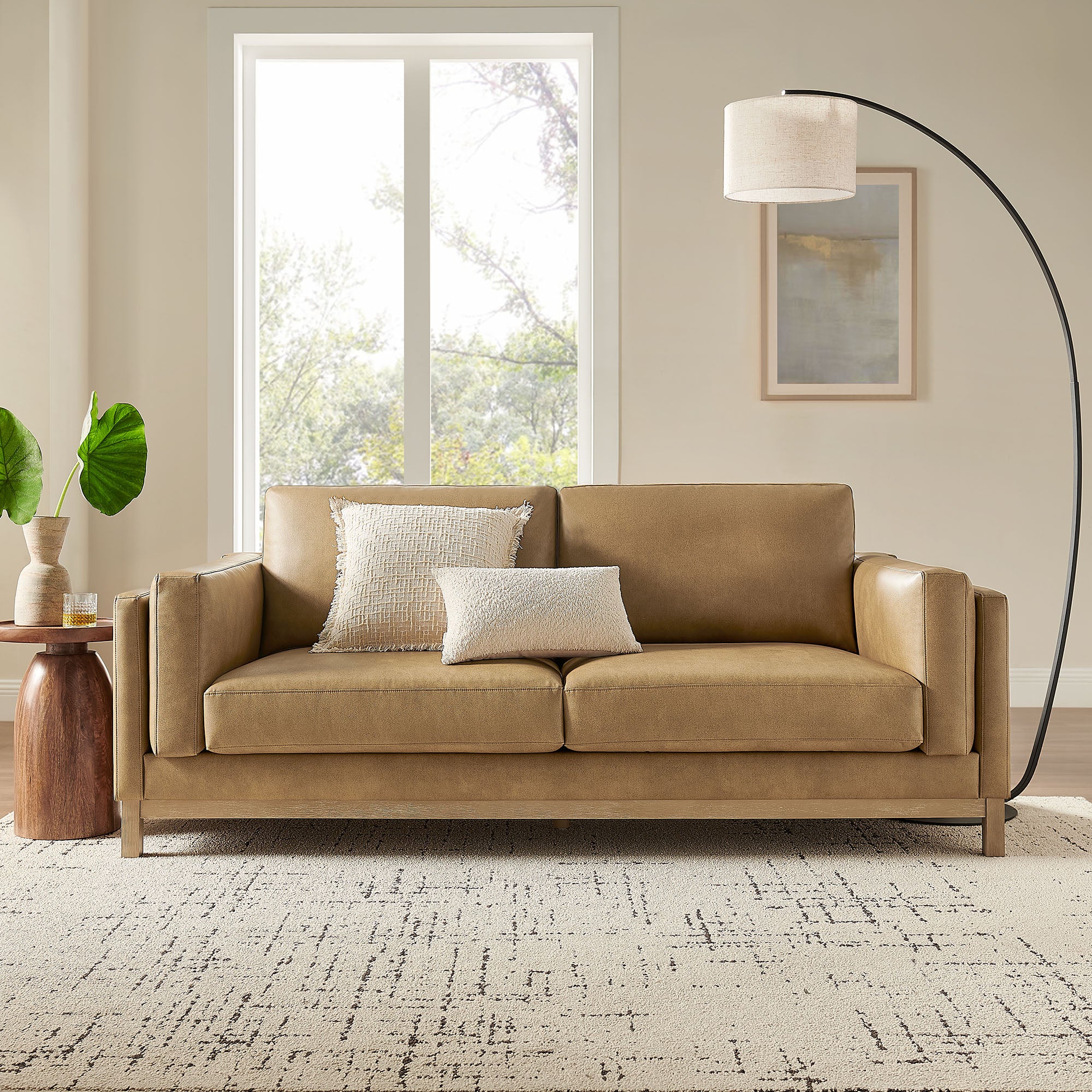 Roscoe 81 inch Vegan Leather Sofa