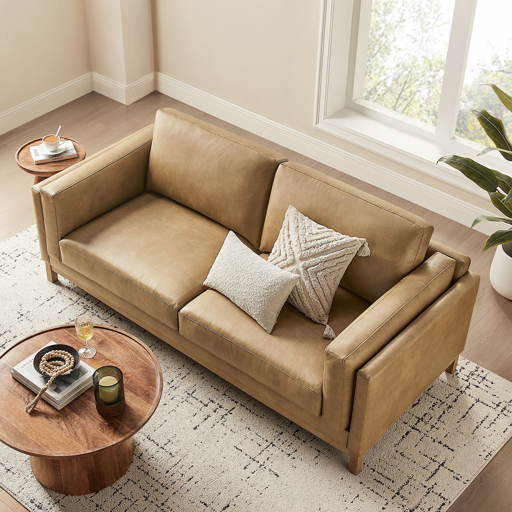 Roscoe 81 inch Vegan Leather Sofa
