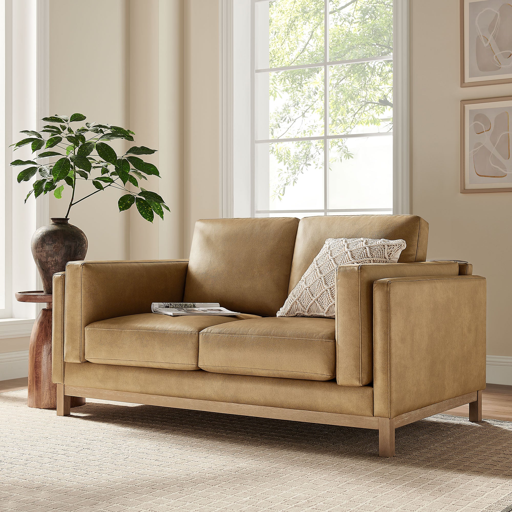 Roscoe 63 inch Vegan Leather Loveseat