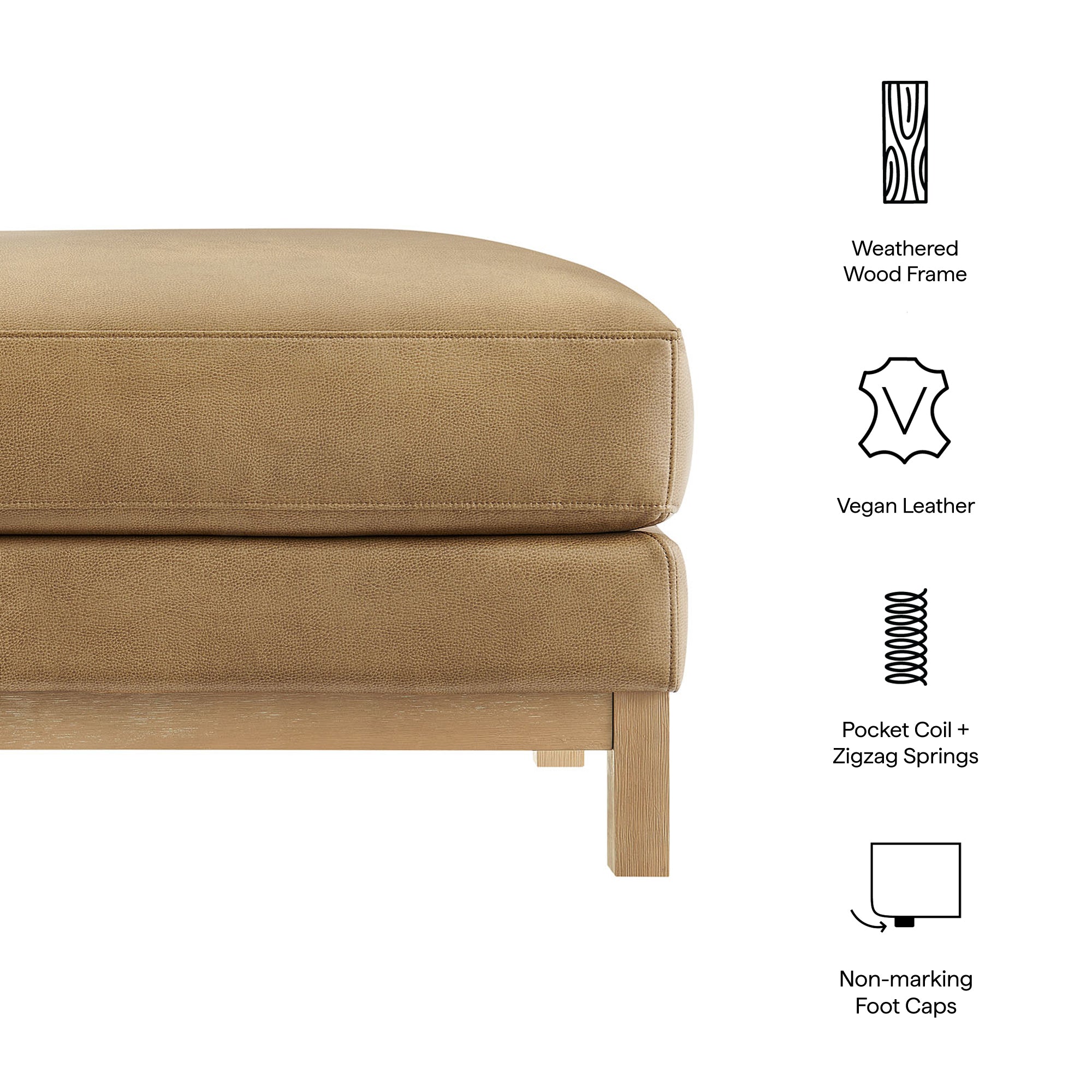 Roscoe Vegan Leather Ottoman