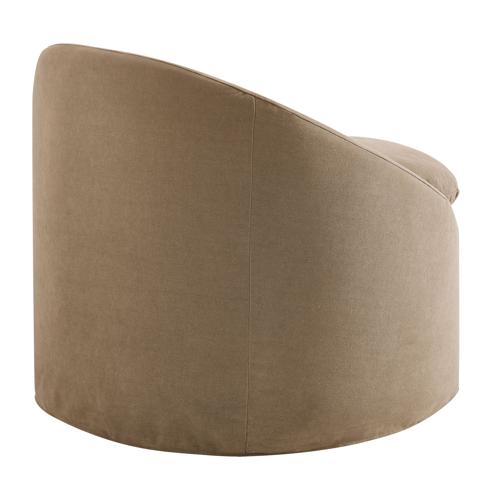 Sadie Slipcovered Linen-Blend Round Accent Chair