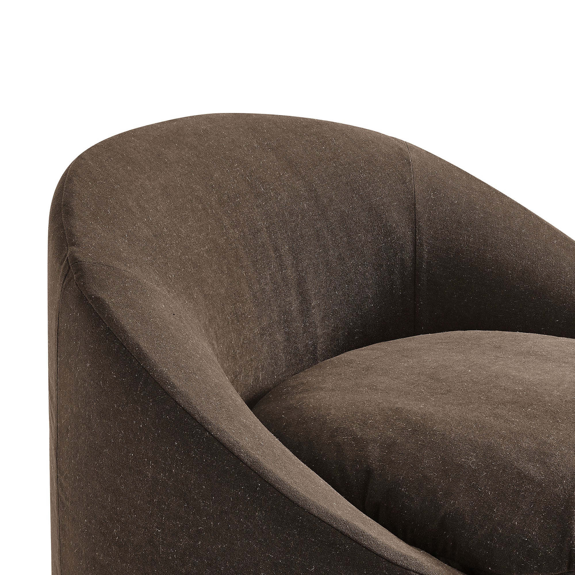 Sadie Slipcovered Linen-Blend Round Accent Chair