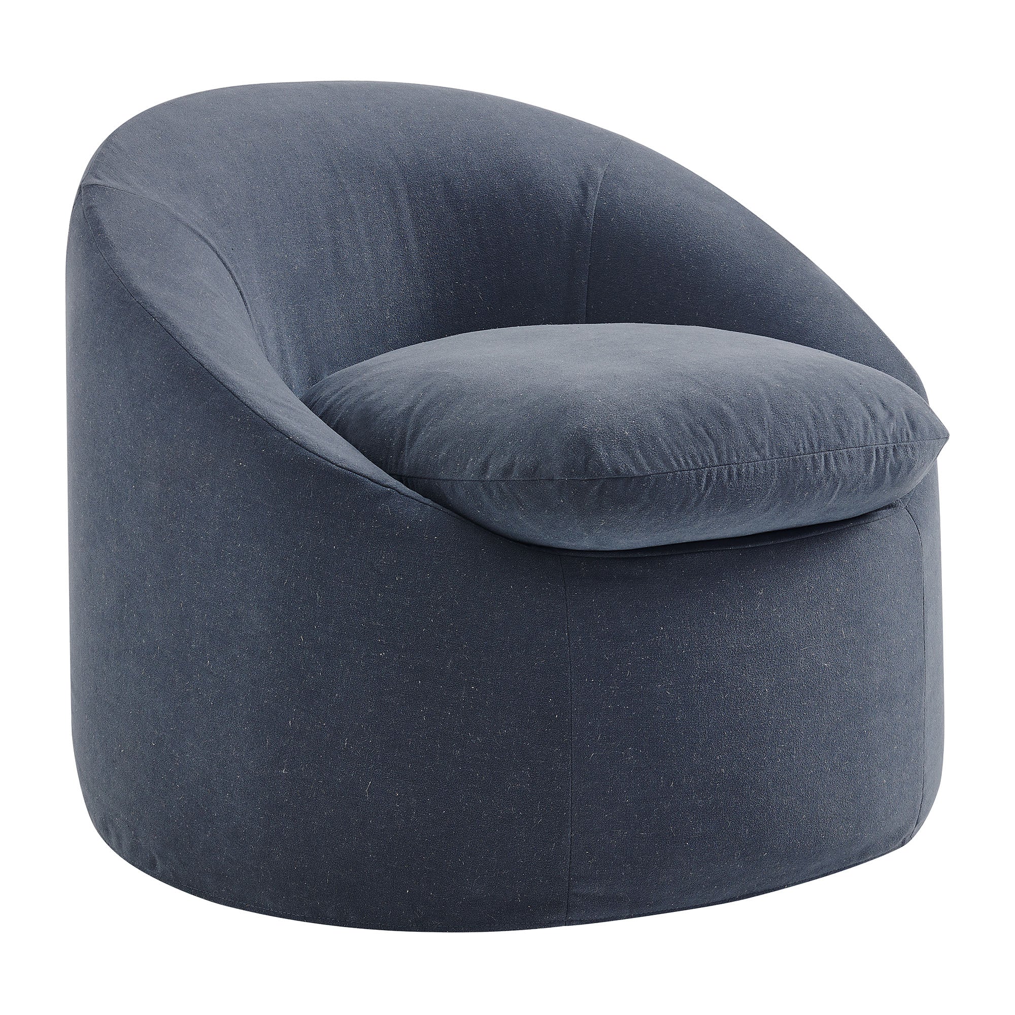 Sadie Slipcovered Linen-Blend Round Accent Chair