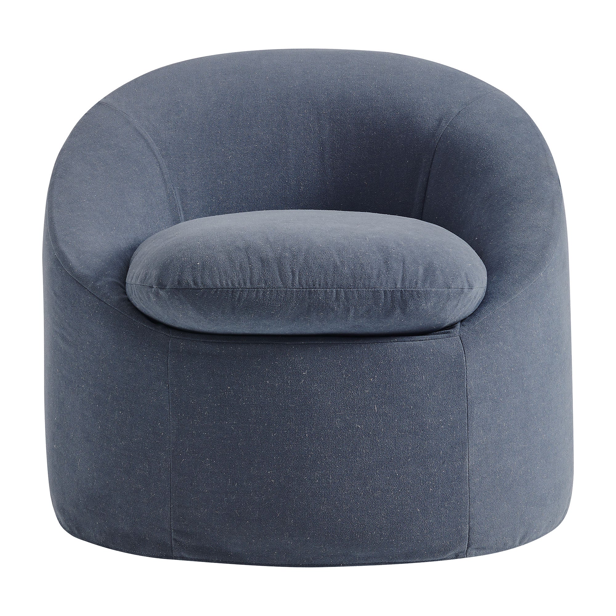 Sadie Slipcovered Linen-Blend Round Accent Chair