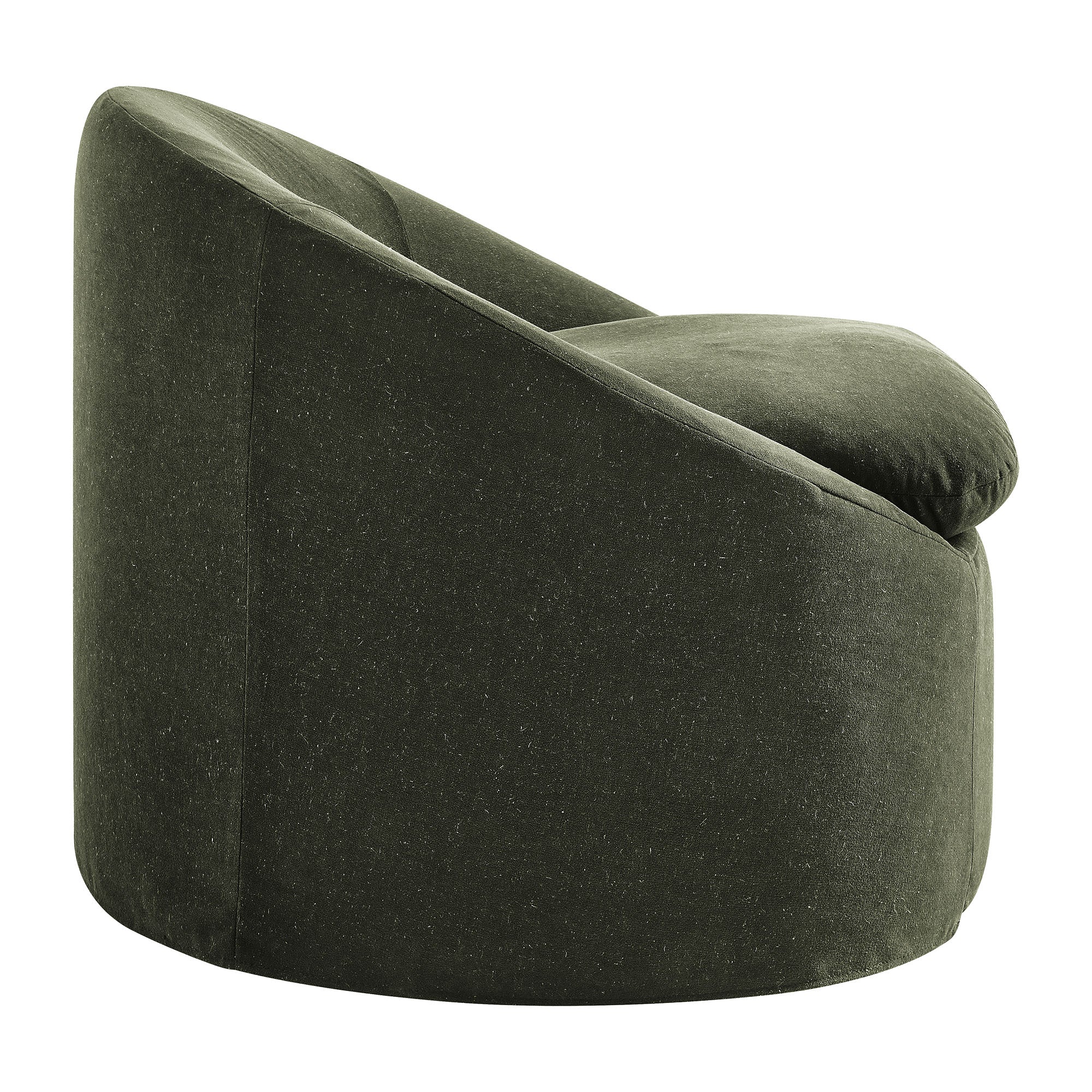 Sadie Slipcovered Linen-Blend Round Accent Chair