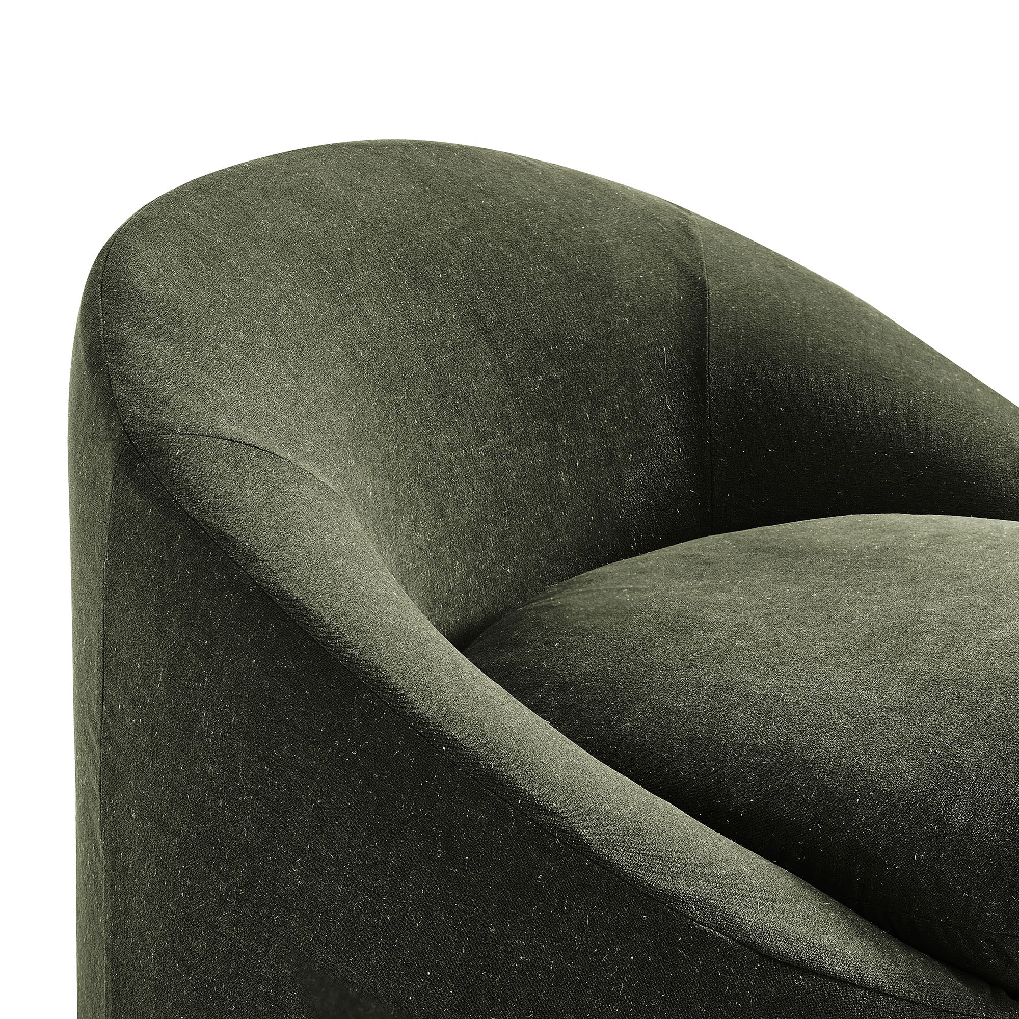 Sadie Slipcovered Linen-Blend Round Accent Chair