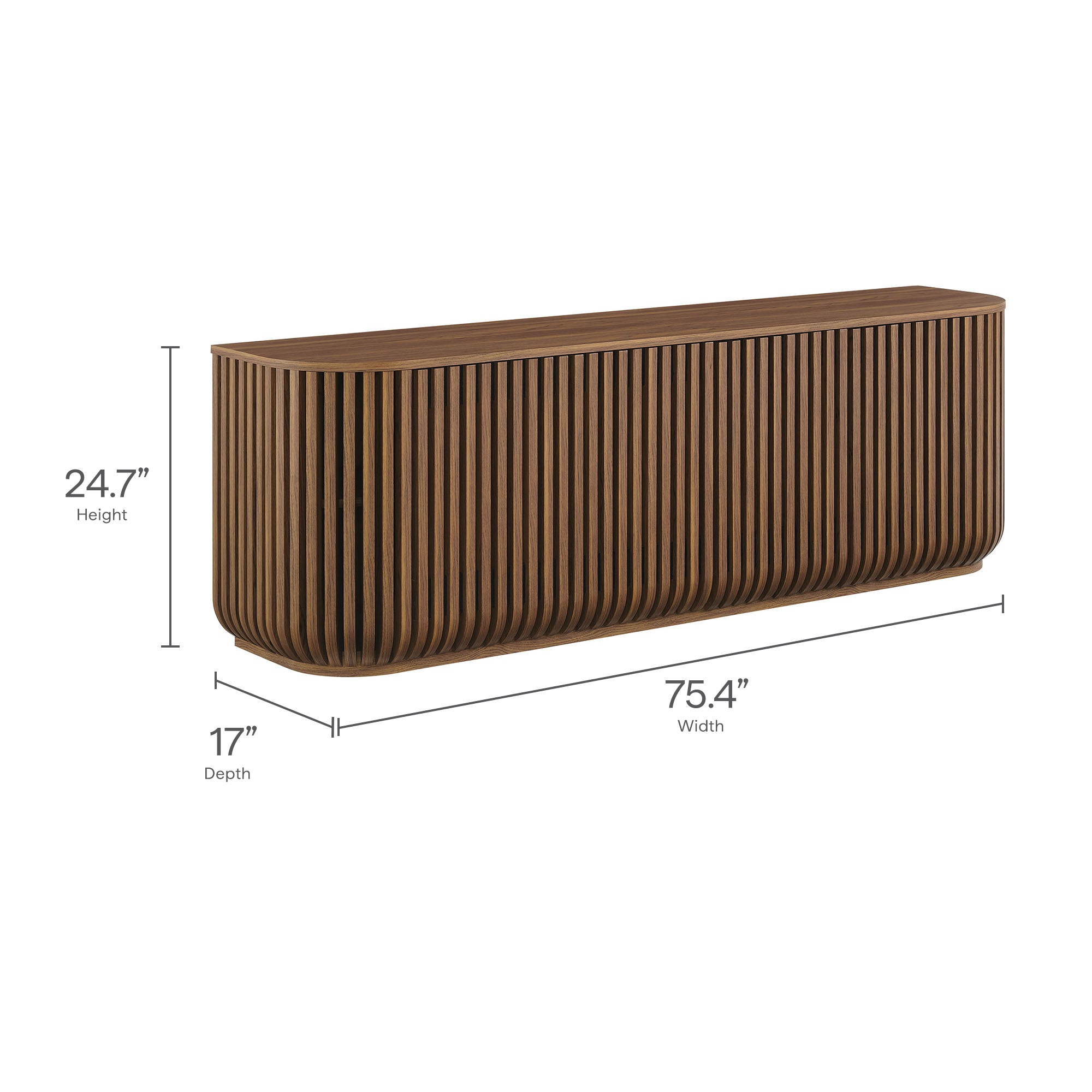 Fortitude 75" Curved Sideboard Storage Cabinet