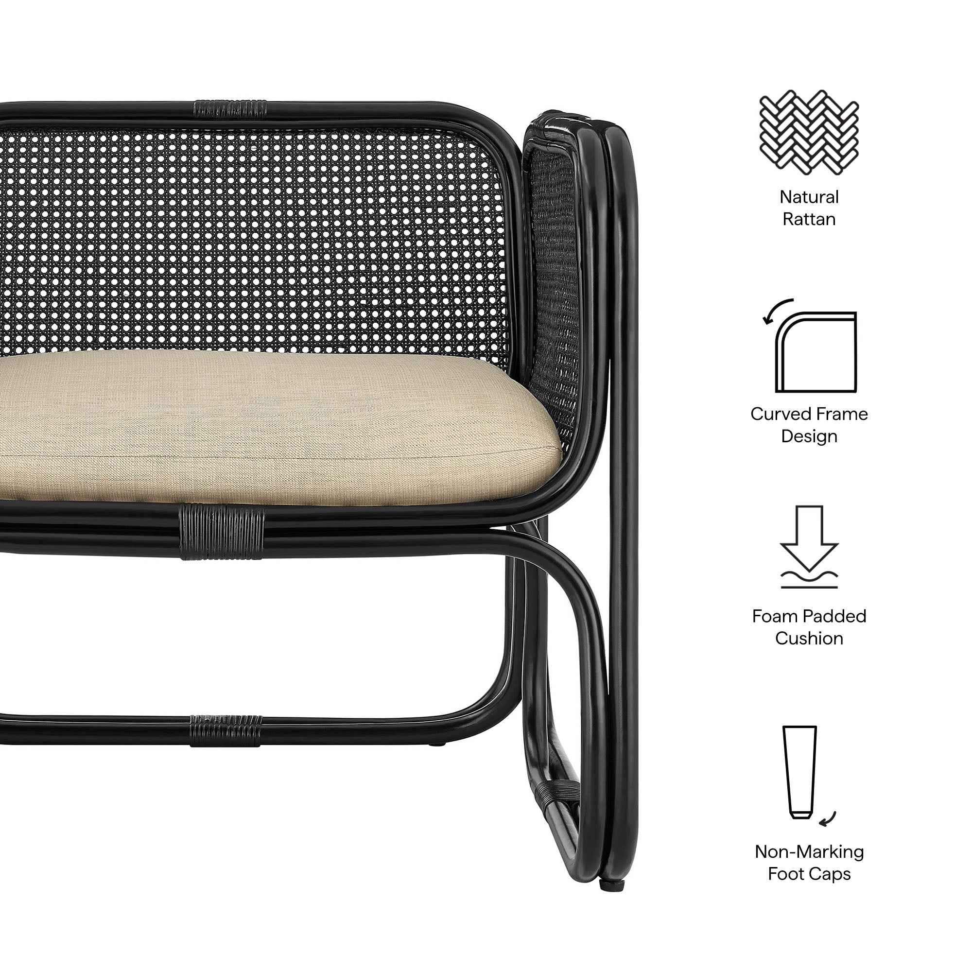 Ellis Natural Rattan Accent Armchair