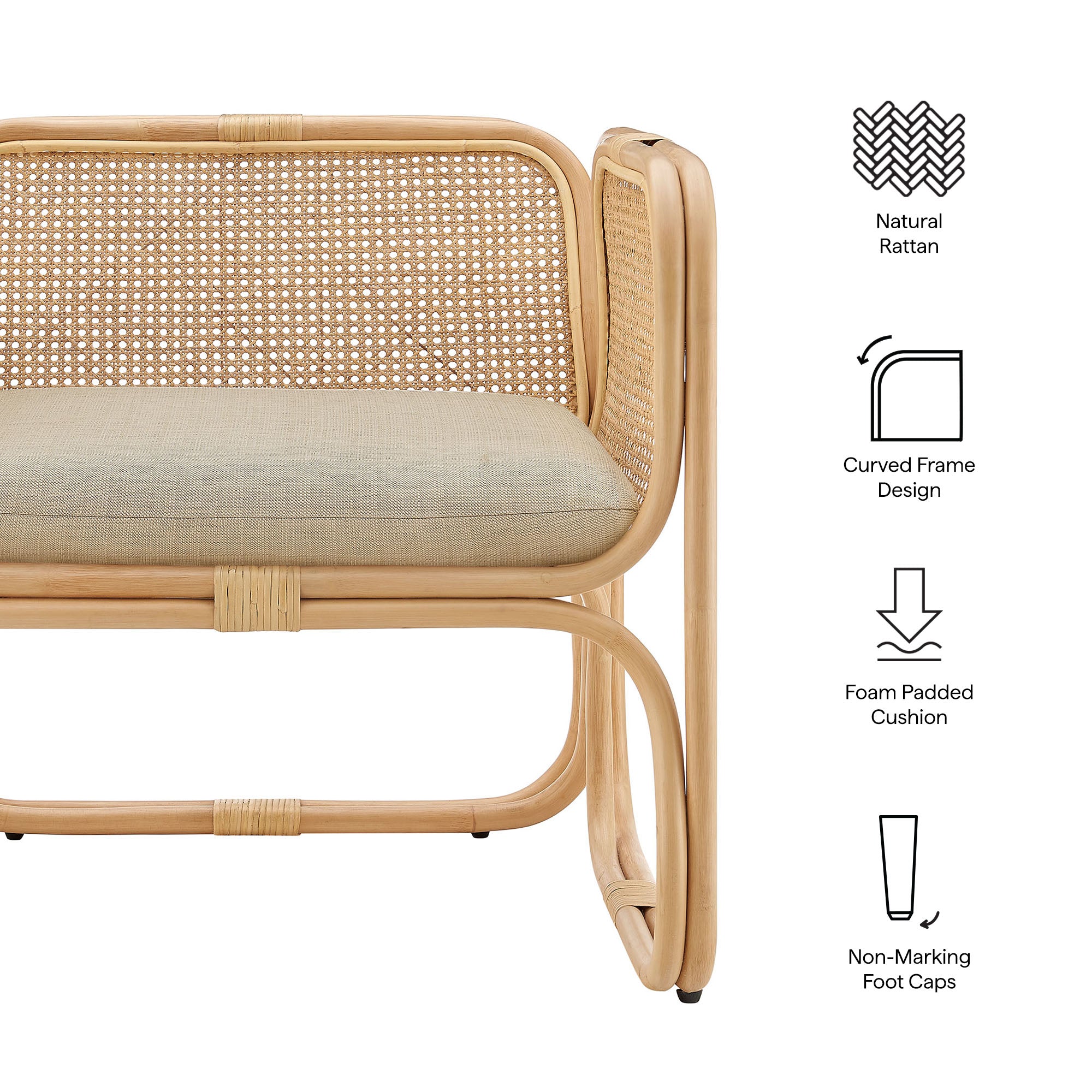 Ellis Natural Rattan Accent Armchair