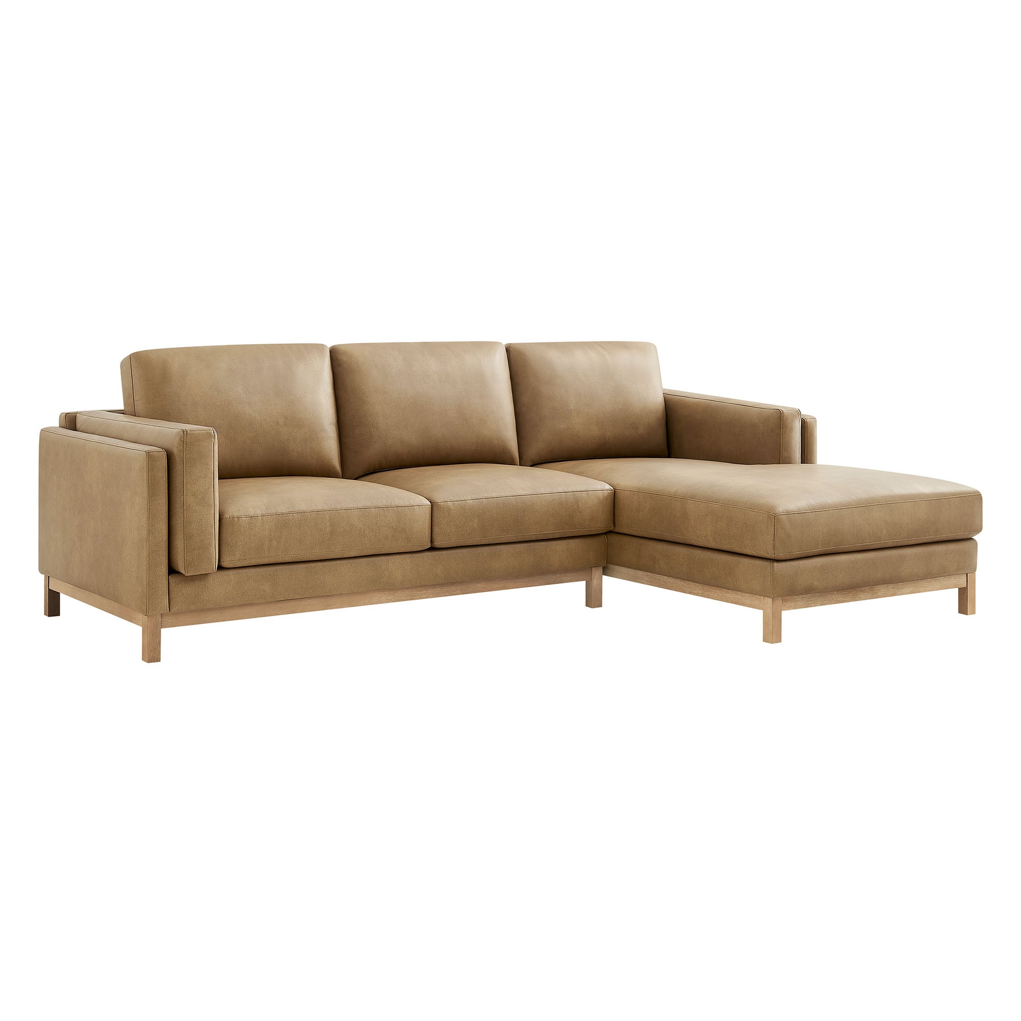 Roscoe Right-Facing Vegan Leather Sectional Sofa with Chaise