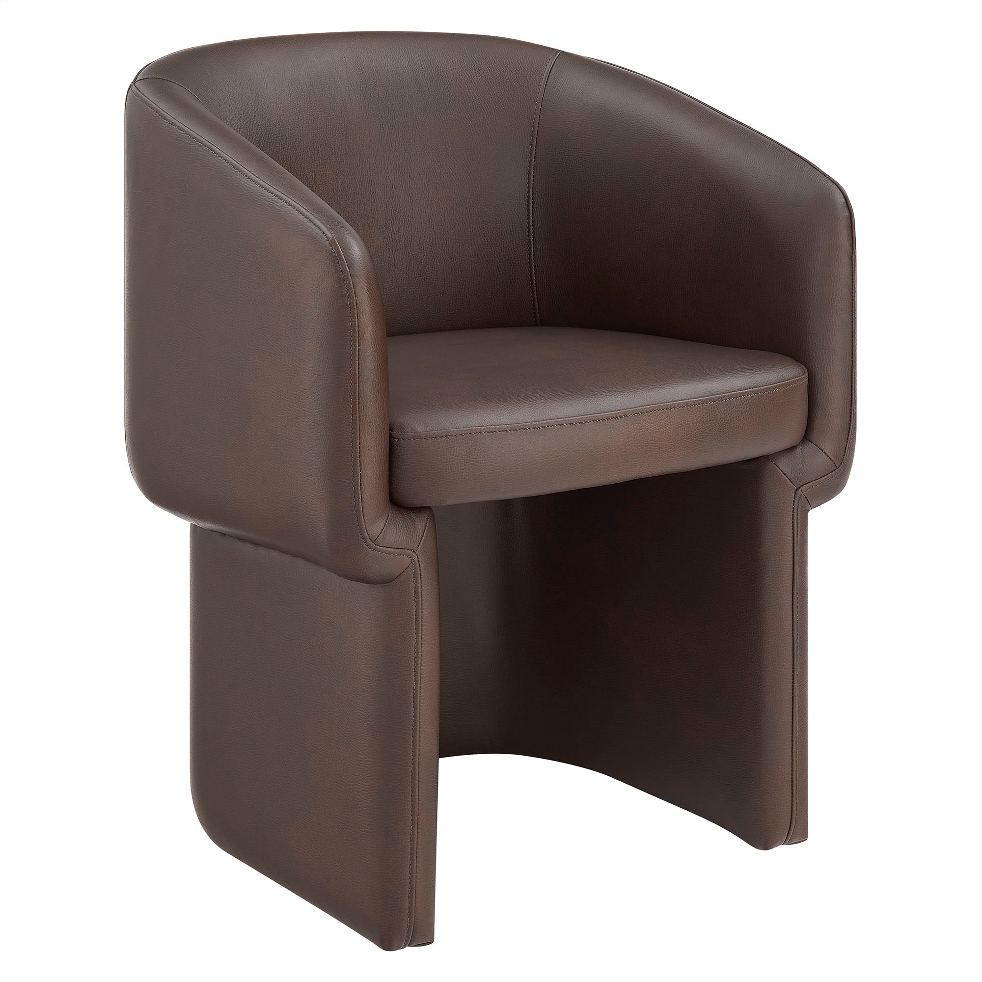 Verity Barrel Back Vegan Leather Dining Chair