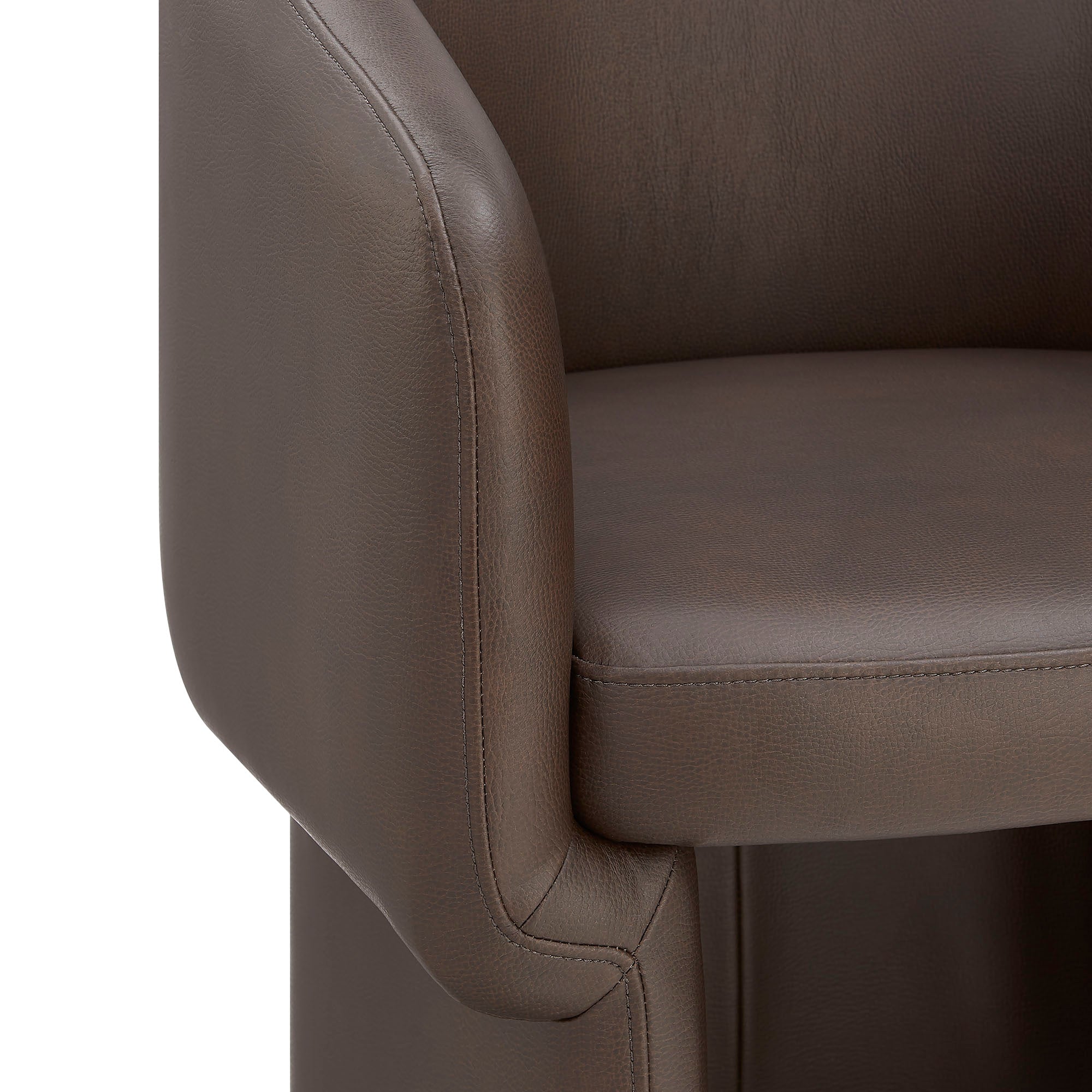 Verity Barrel Back Vegan Leather Dining Chair
