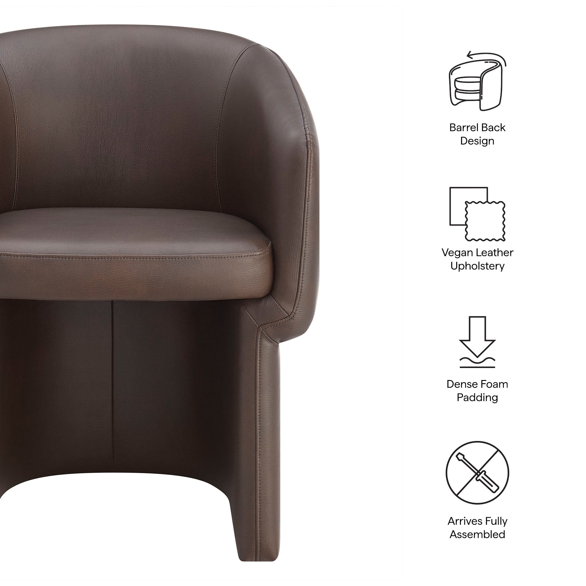 Verity Barrel Back Vegan Leather Dining Chair