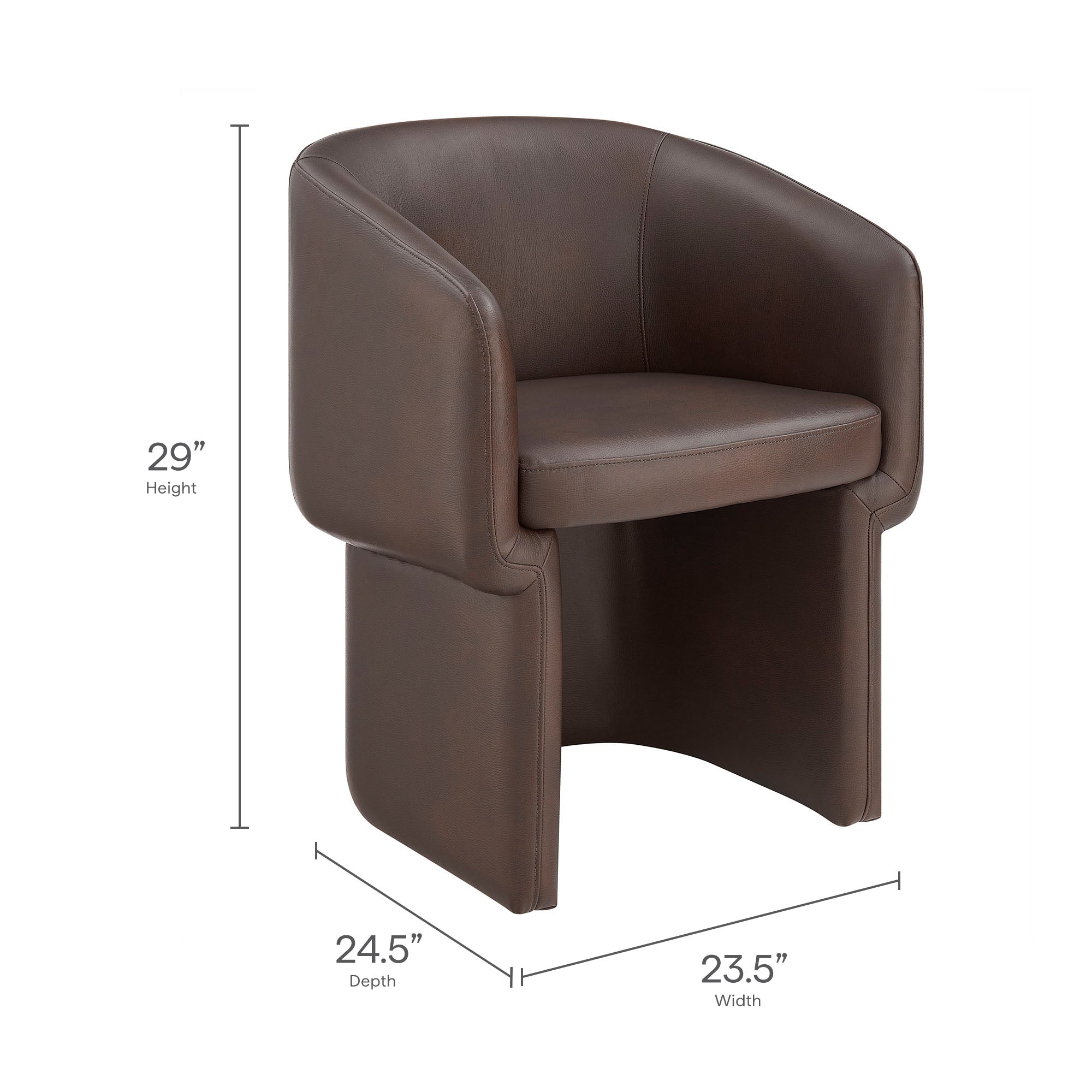 Verity Barrel Back Vegan Leather Dining Chair