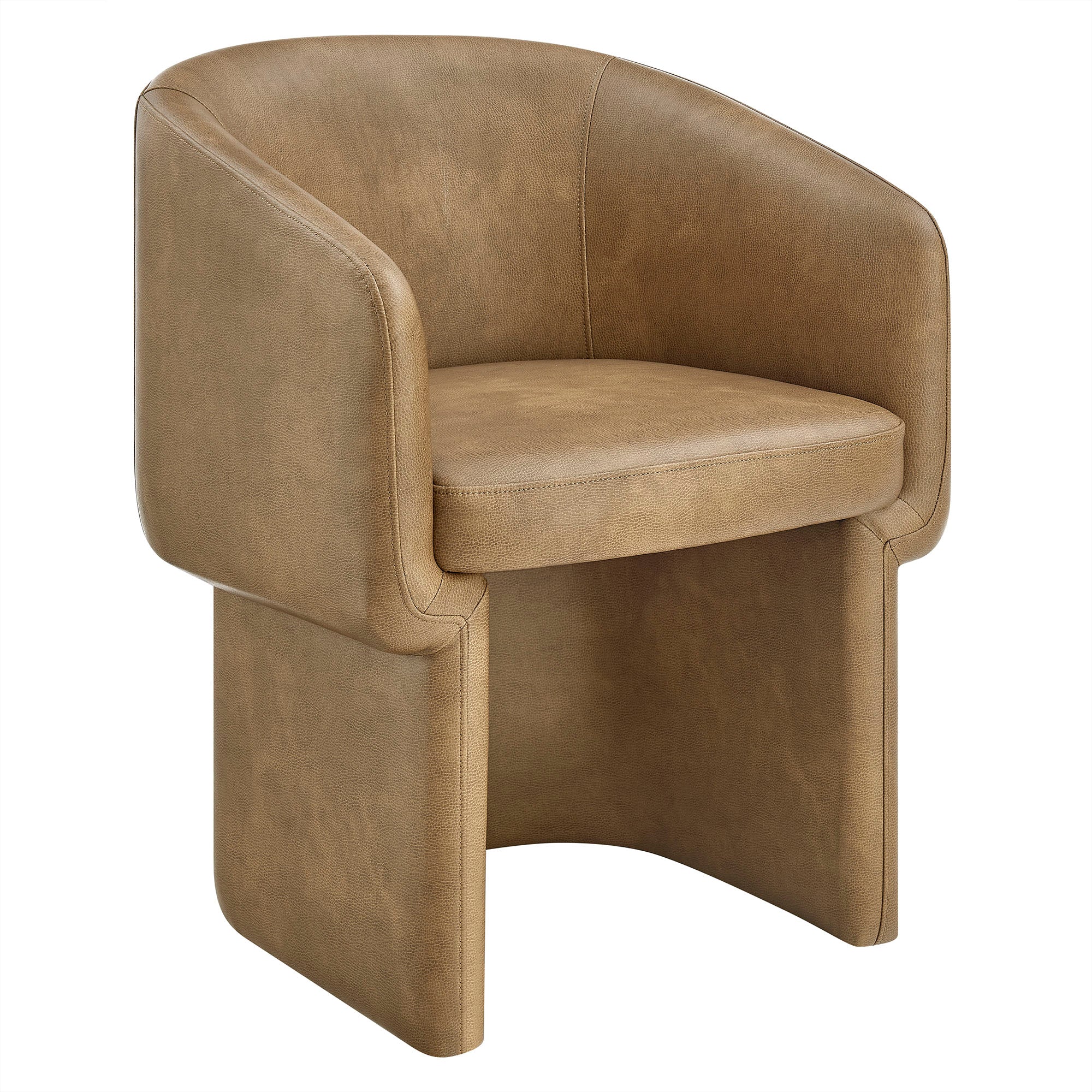 Verity Barrel Back Vegan Leather Dining Chair