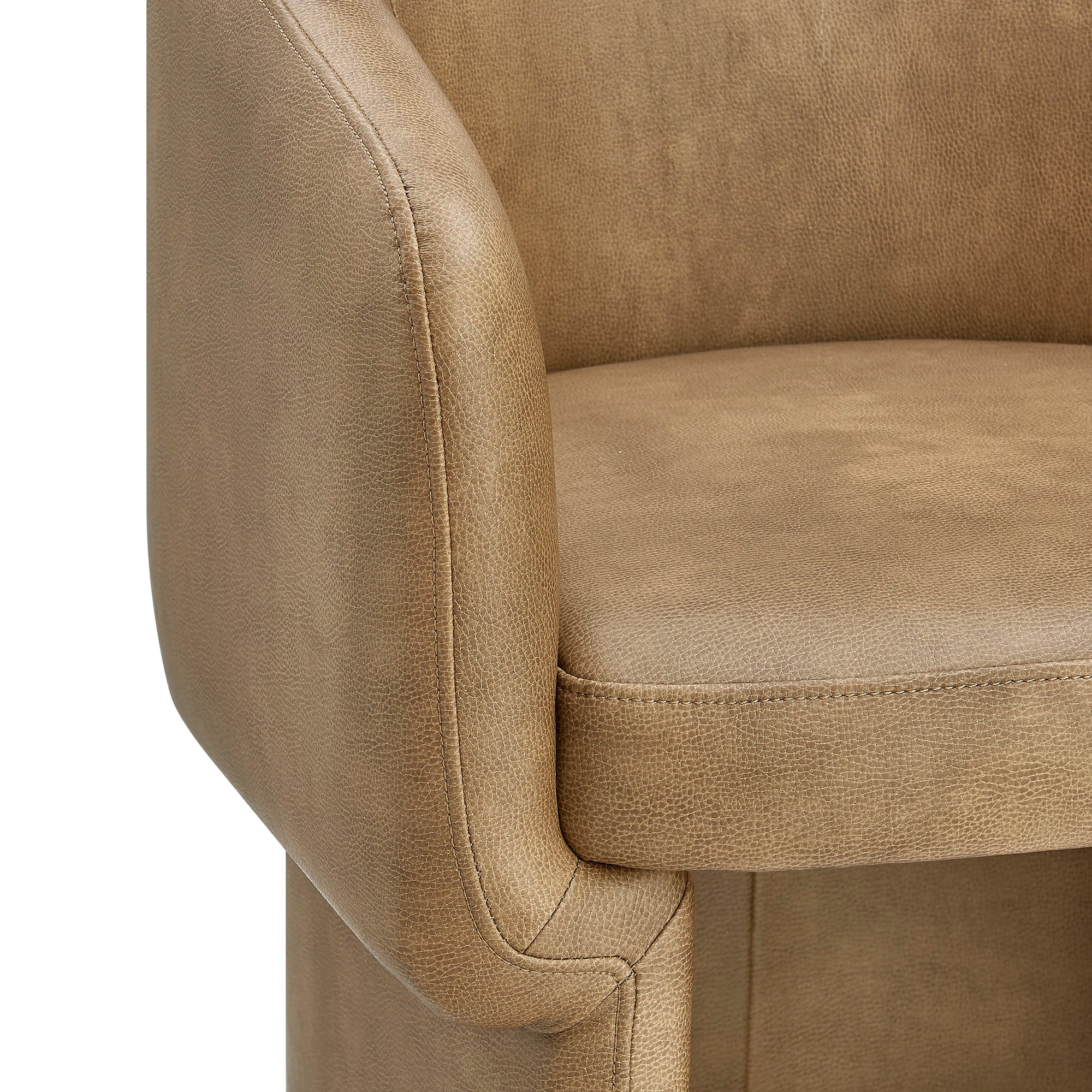 Verity Barrel Back Vegan Leather Dining Chair