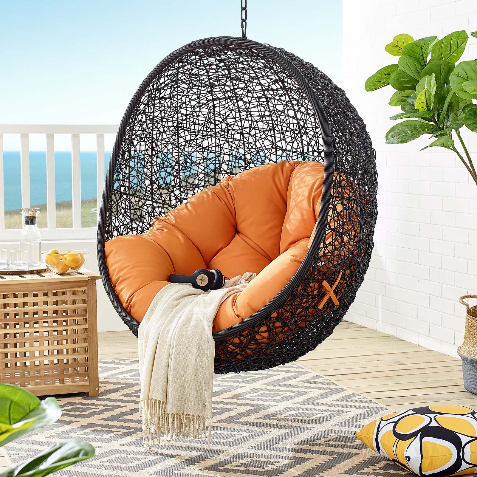 Encase Swing Outdoor Patio Lounge Chair-Outdoor Swing Chair-Modway-Wall2Wall Furnishings