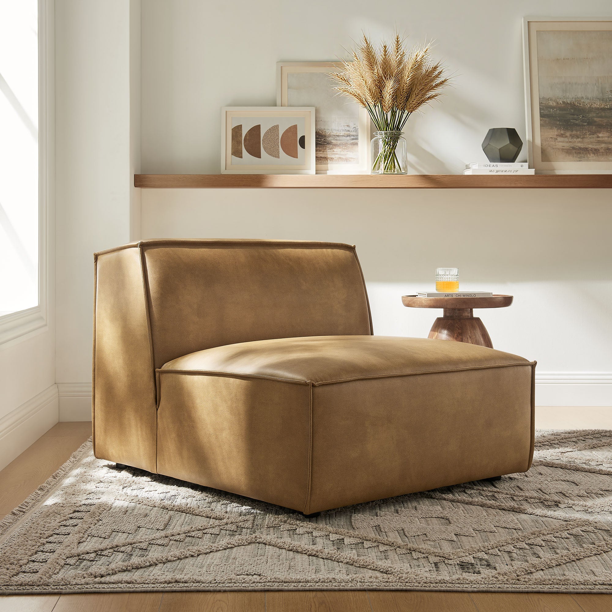 Restore Vegan Leather Armless Modular Chair