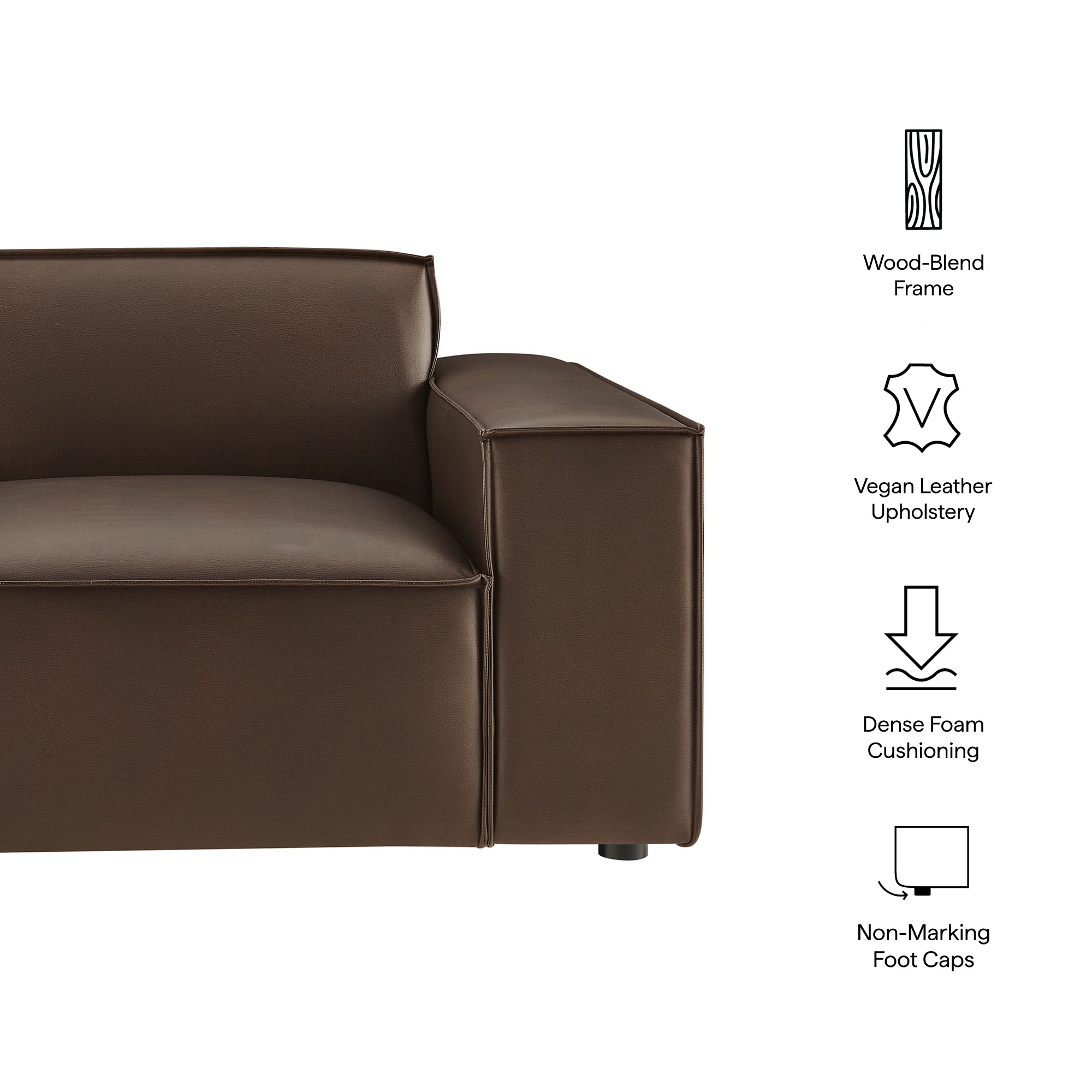 Restore Vegan Leather Right-Facing Modular Lounge Chair