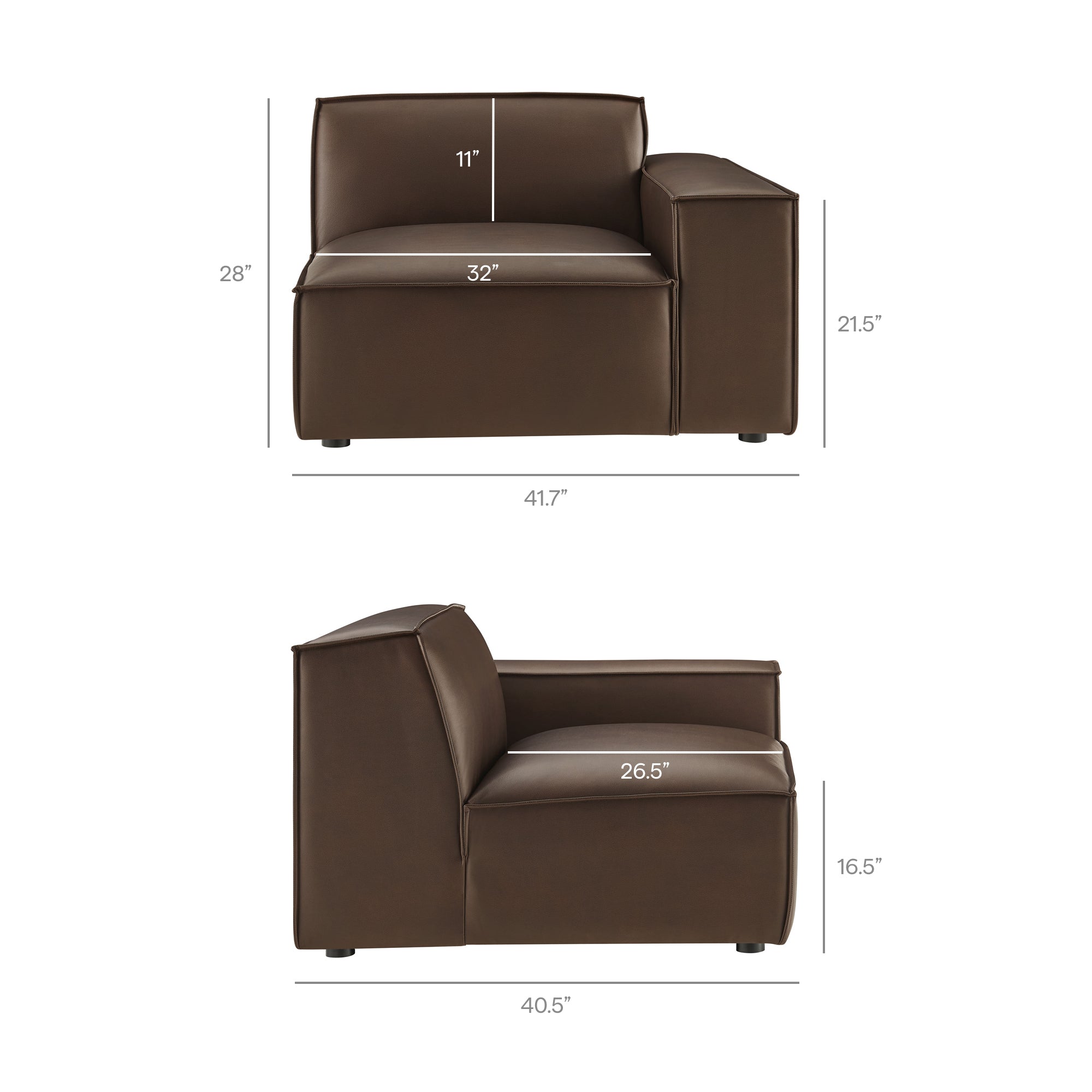 Restore 3-Piece Vegan Leather Modular Sofa Set