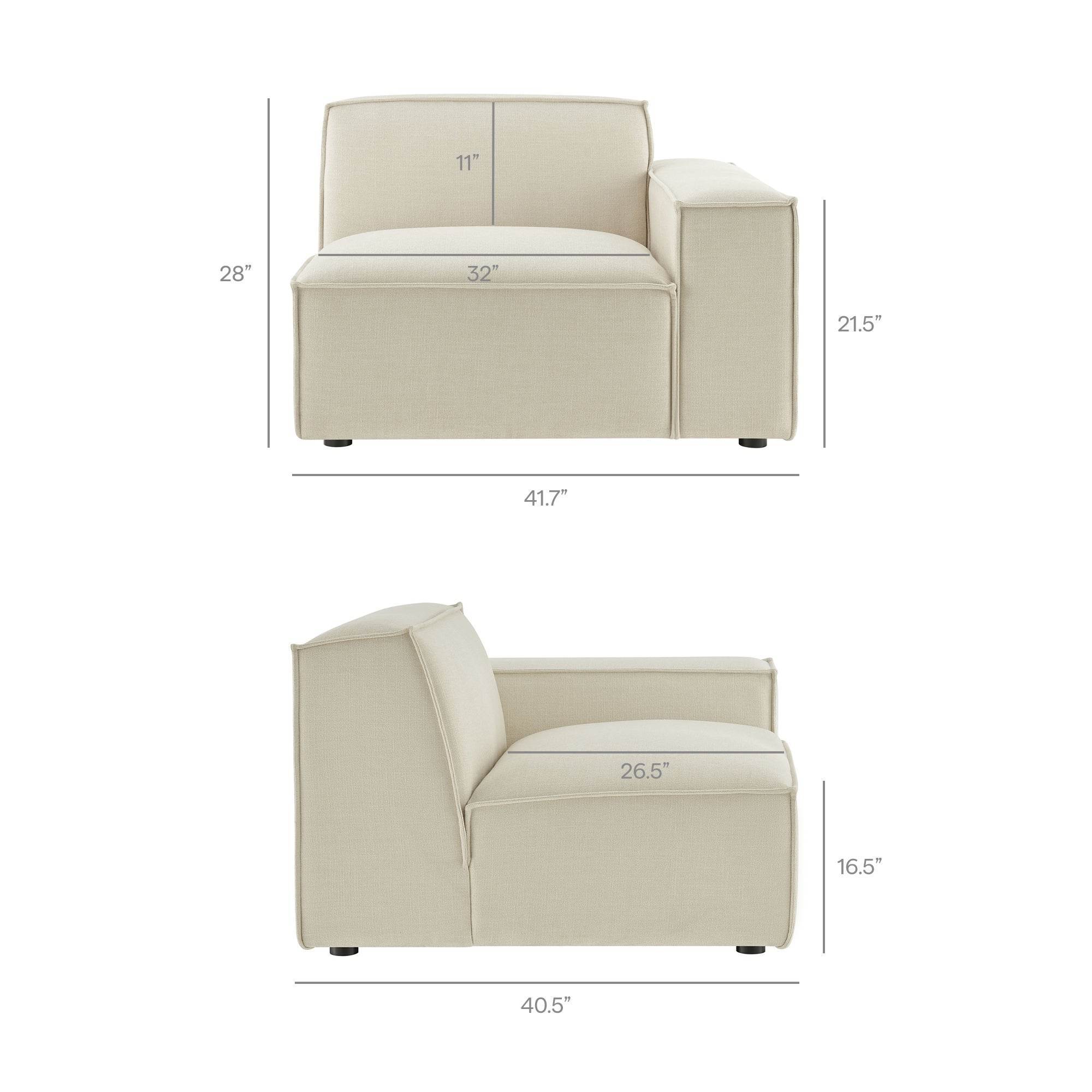 Restore 4-Piece Performance Fabric Upholstered Modular Sofa Set with Ottoman