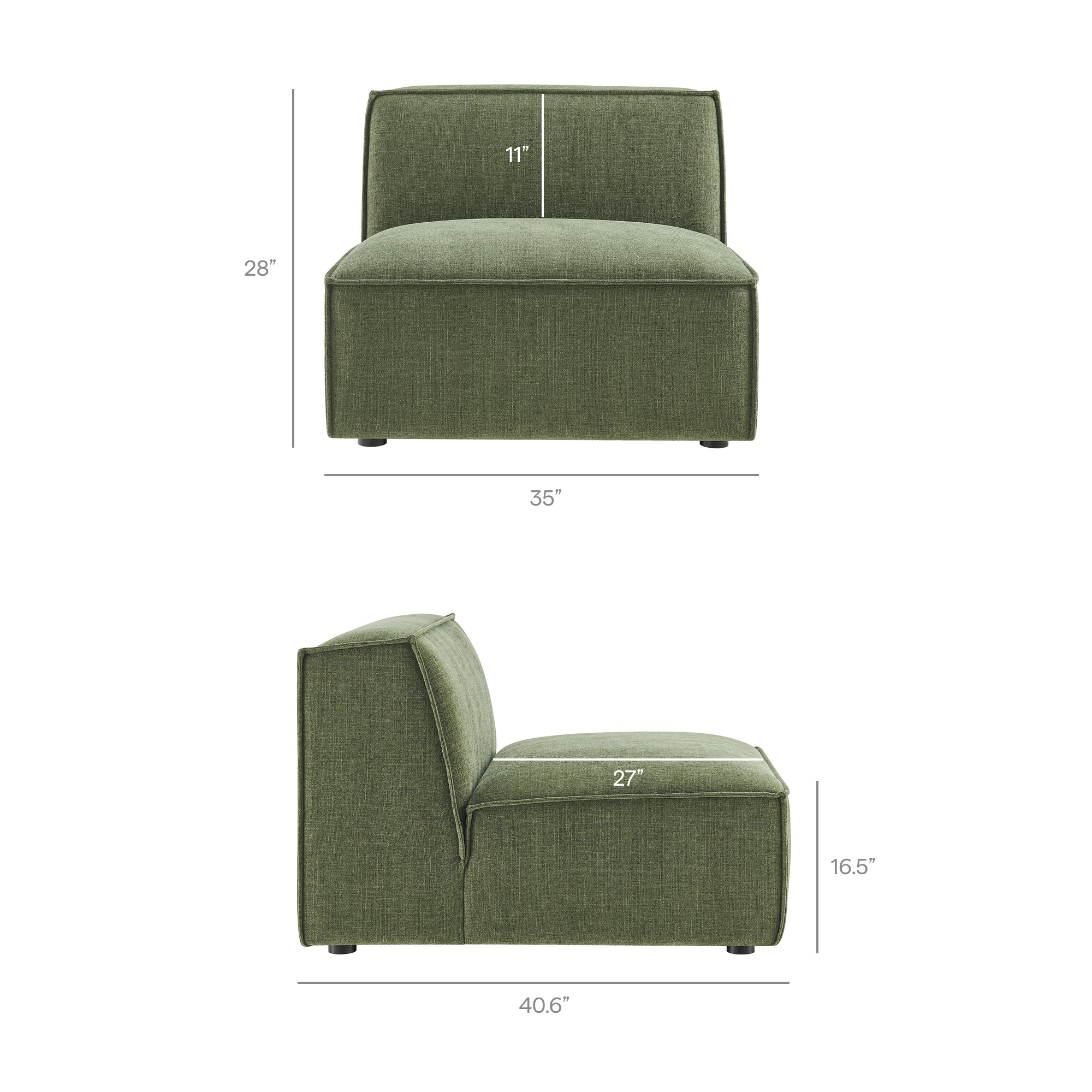 Restore 4-Piece Performance Fabric Upholstered Modular Sofa Set with Ottoman