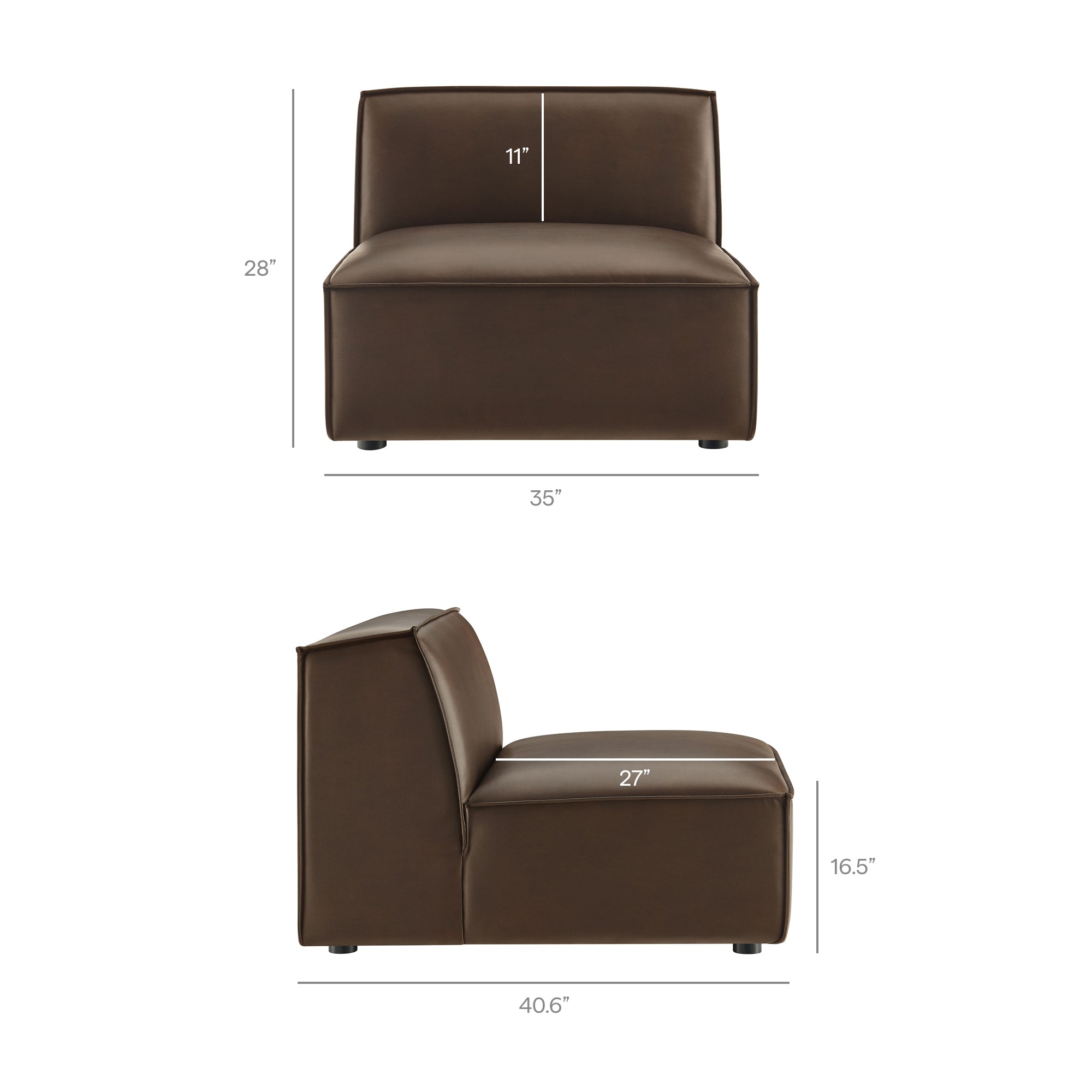 Restore 4-Piece Vegan Leather Modular Sofa Set with Ottoman