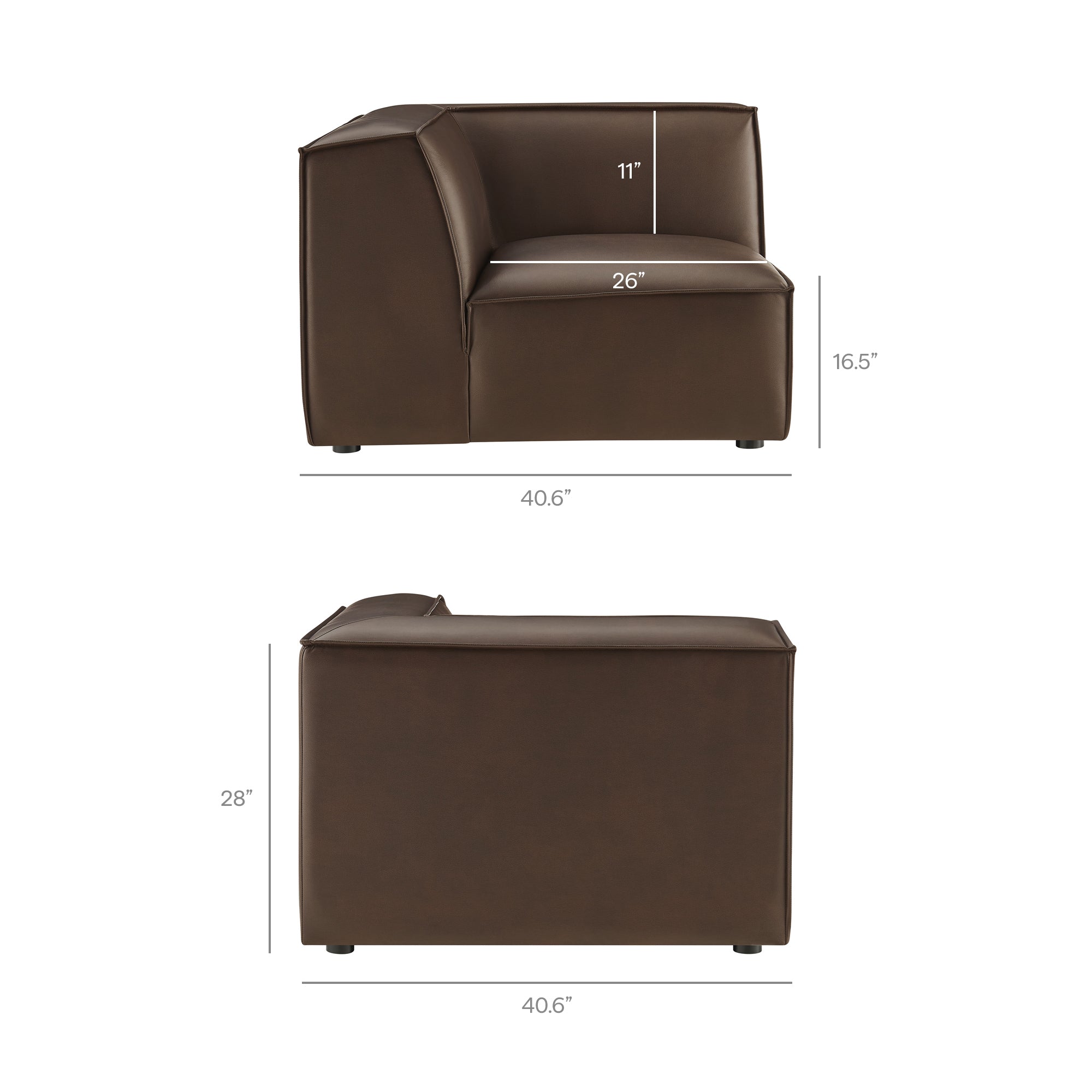 Restore 5-Piece Vegan Leather Modular L-Shaped Sofa