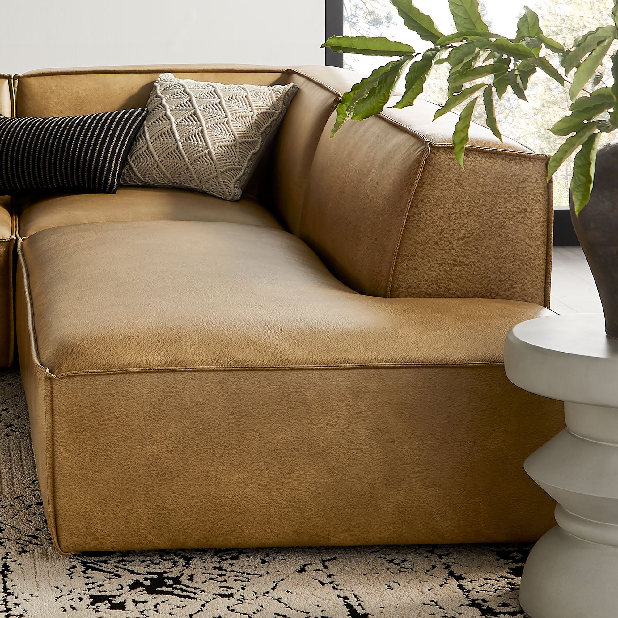 Restore 4-Piece Vegan Leather Modular L-Shaped Armless Sectional Sofa