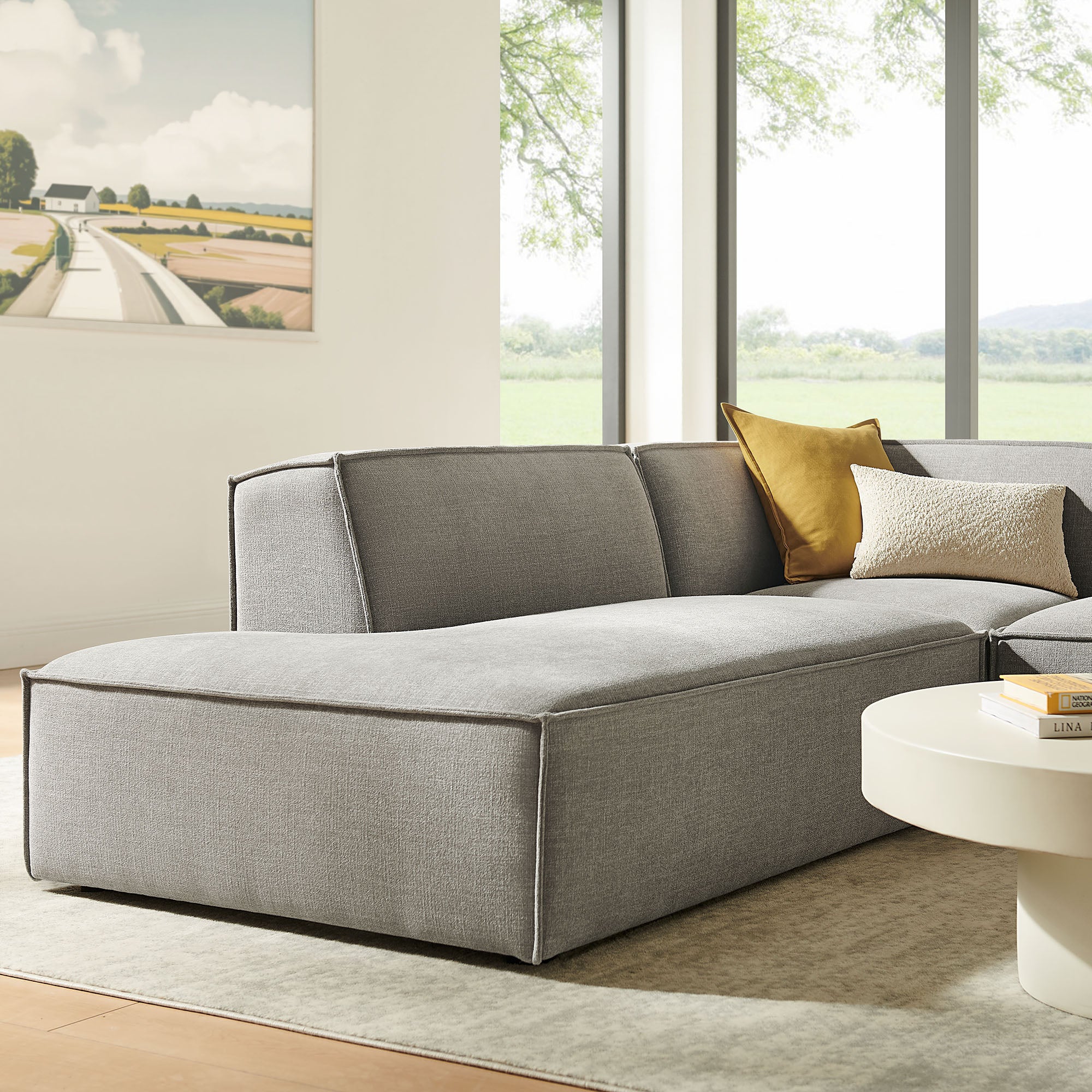 Restore 3-Piece Performance Fabric Upholstered Modular L-Shaped Sectional Sofa