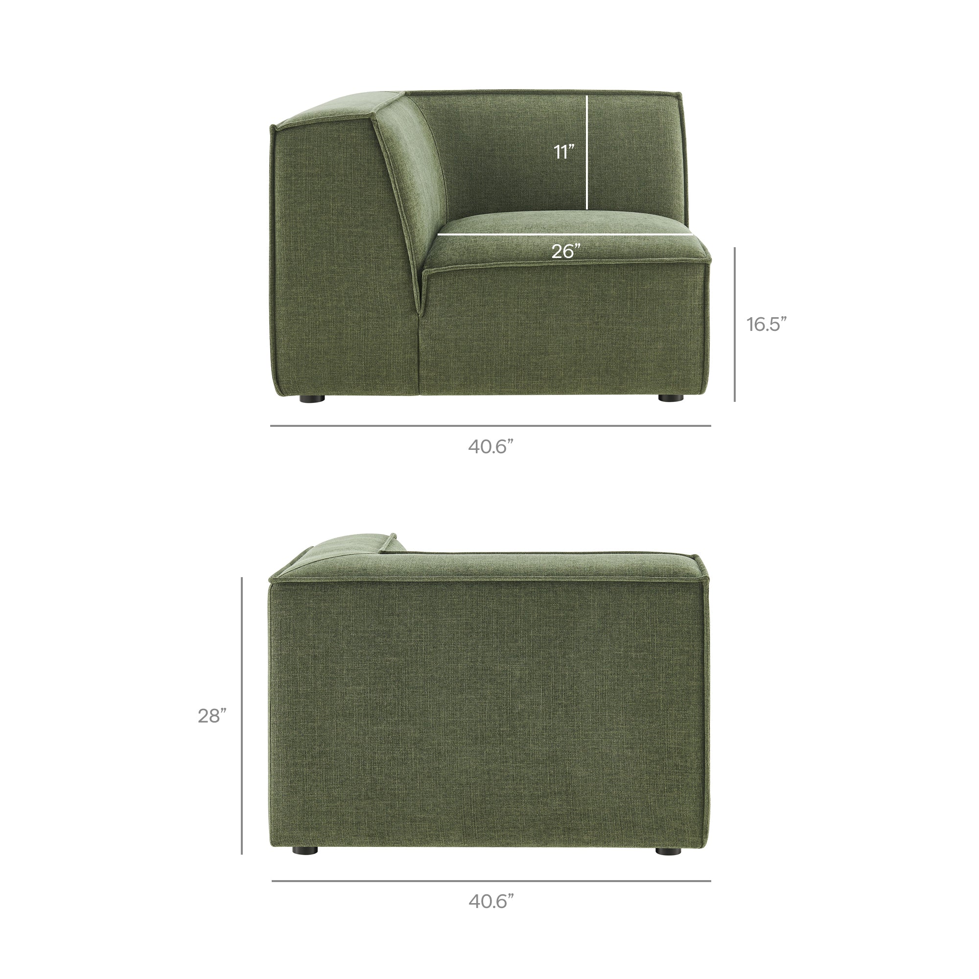 Restore 3-Piece Performance Fabric Upholstered Modular L-Shaped Sectional Sofa