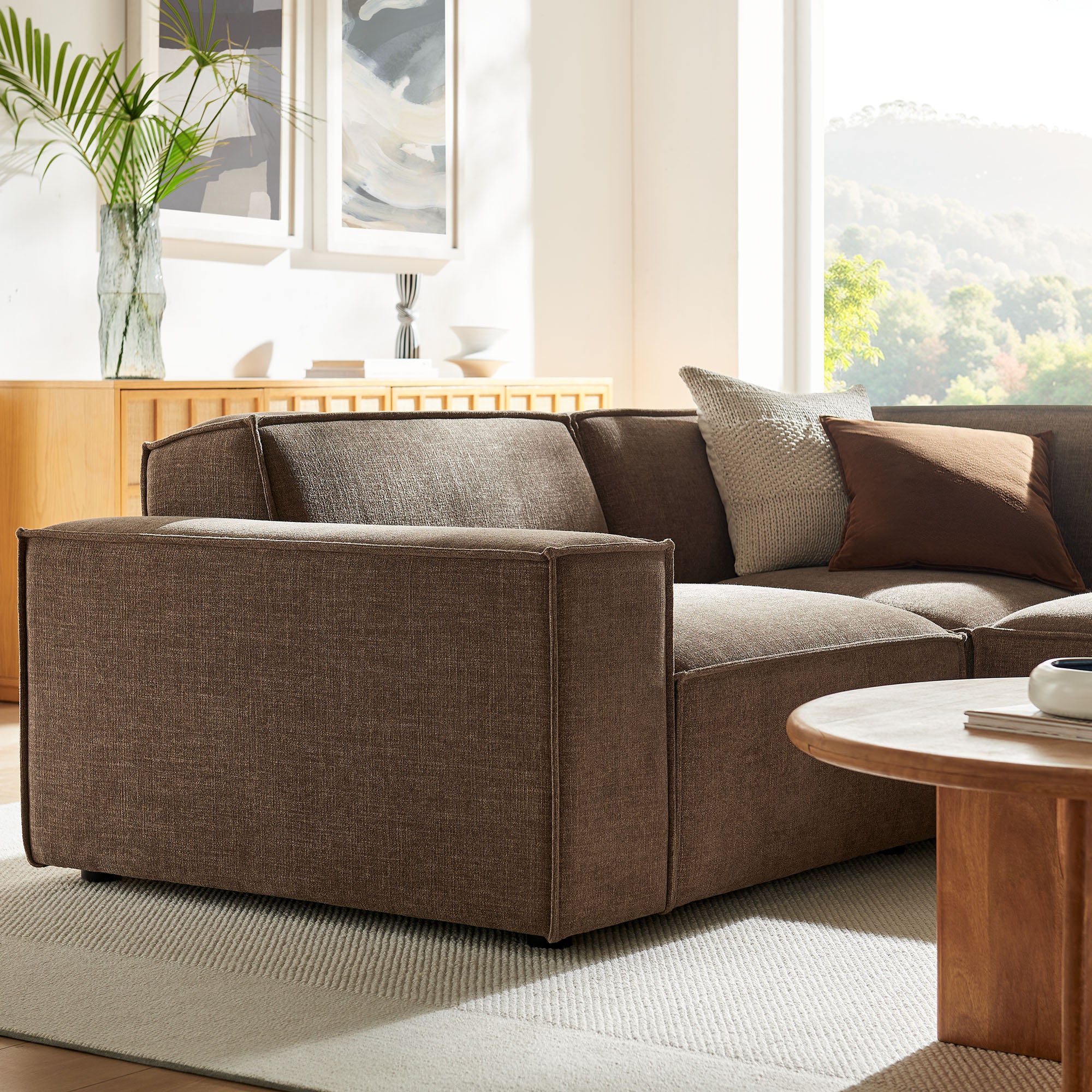 Restore 3-Piece Performance Fabric Upholstered Modular L-Shaped Sectional Sofa