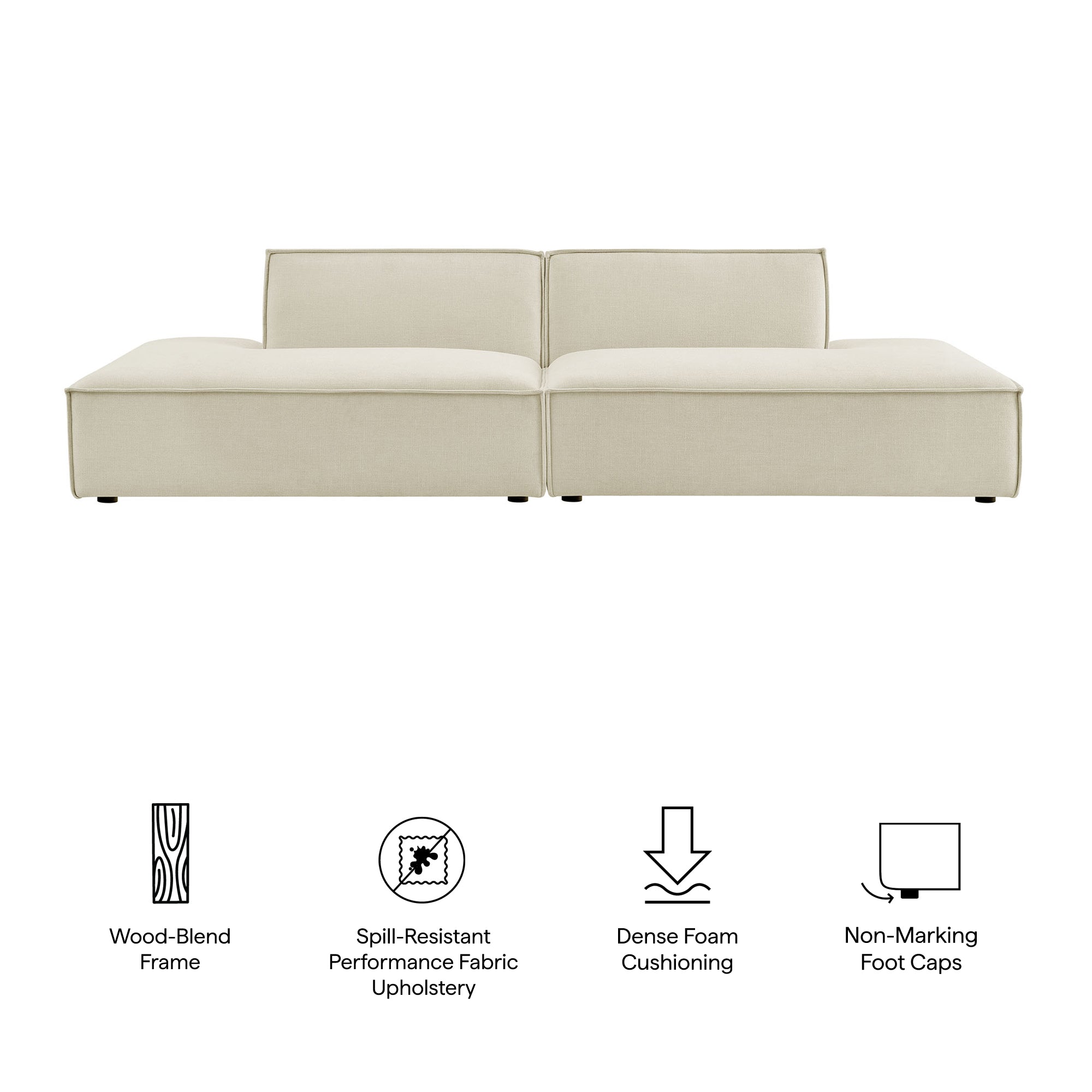 Restore 2-Piece Performance Fabric Upholstered Modular Loveseat