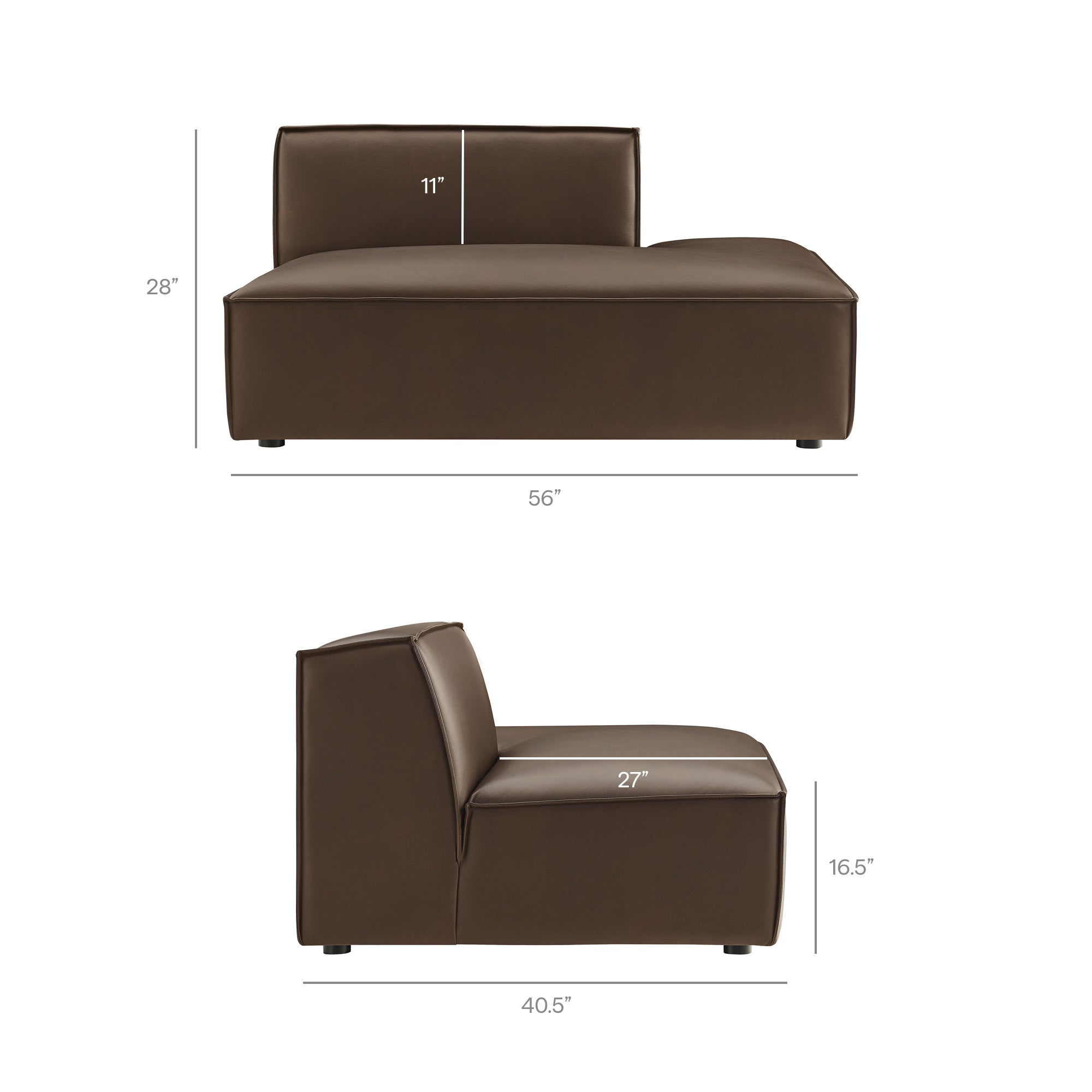 Restore 2-Piece Vegan Leather Modular Loveseat