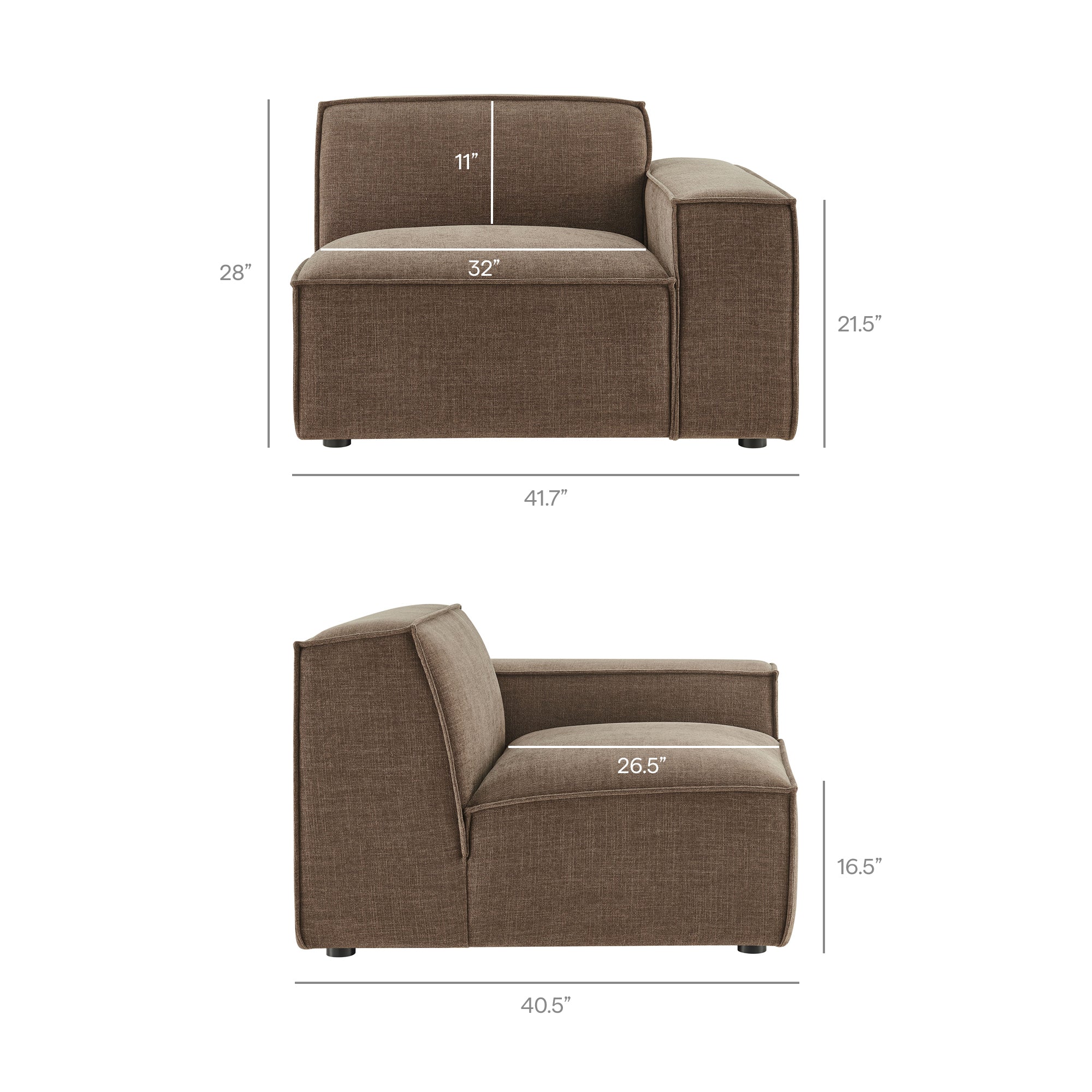 Restore 2-Piece Performance Fabric Upholstered Modular Loveseat