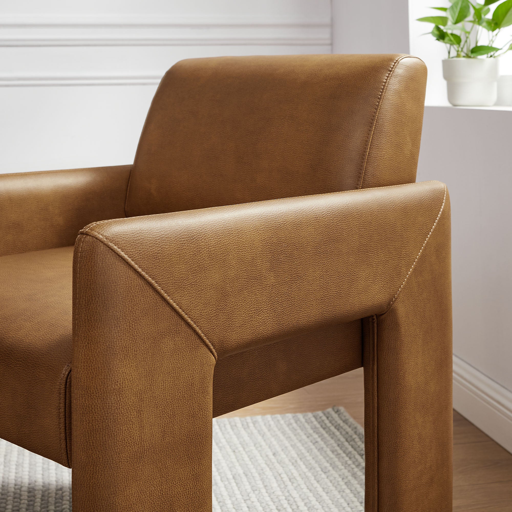 Daven Vegan Leather Dining Armchair