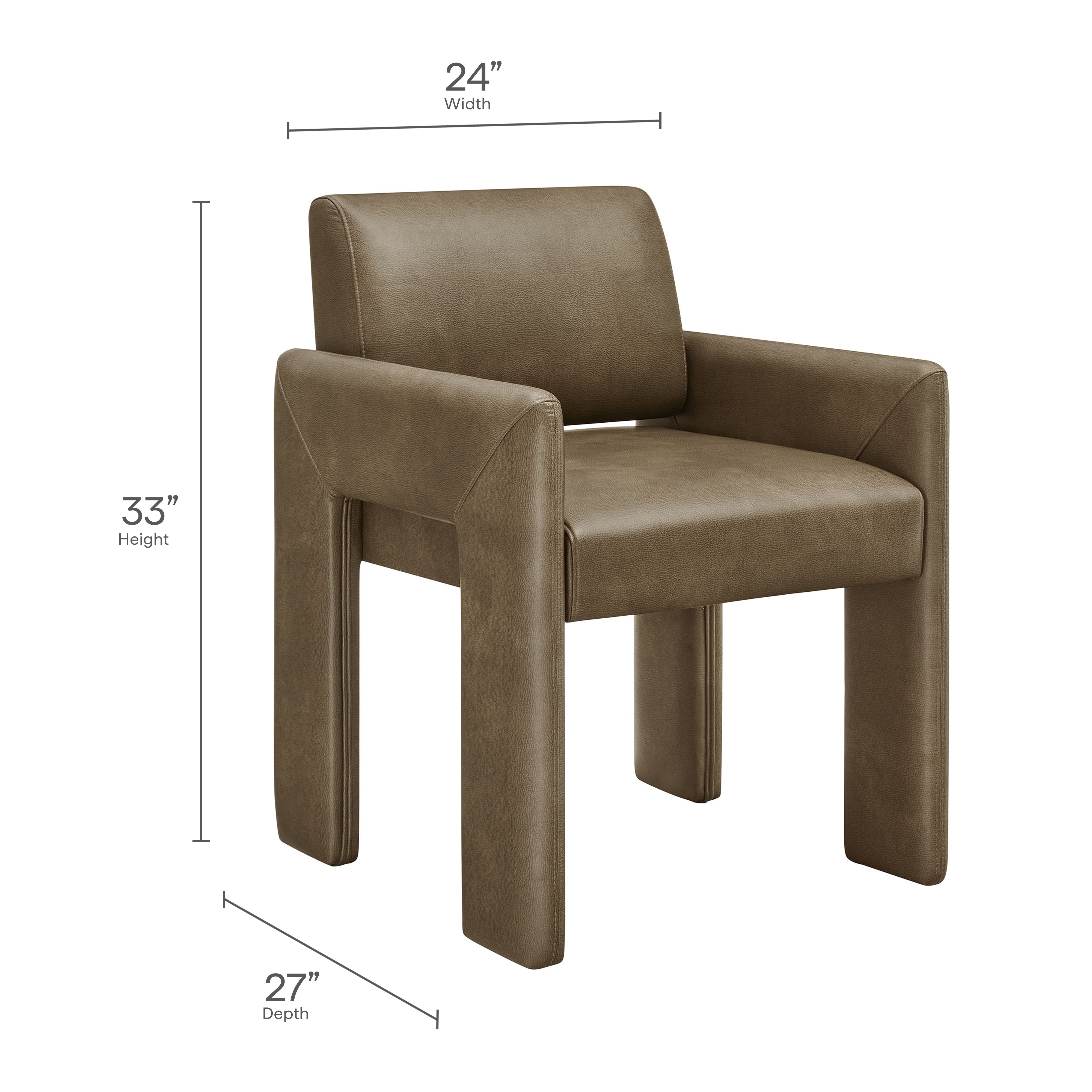 Daven Vegan Leather Dining Armchair