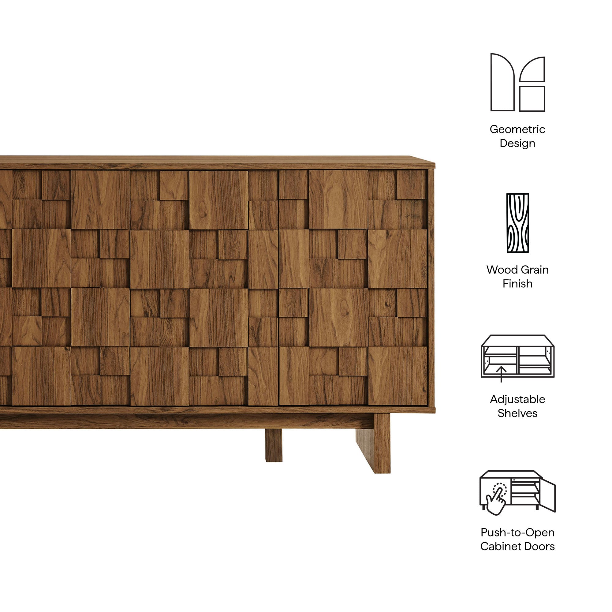 Owen 59 Inch 4 Door Geometric Sideboard