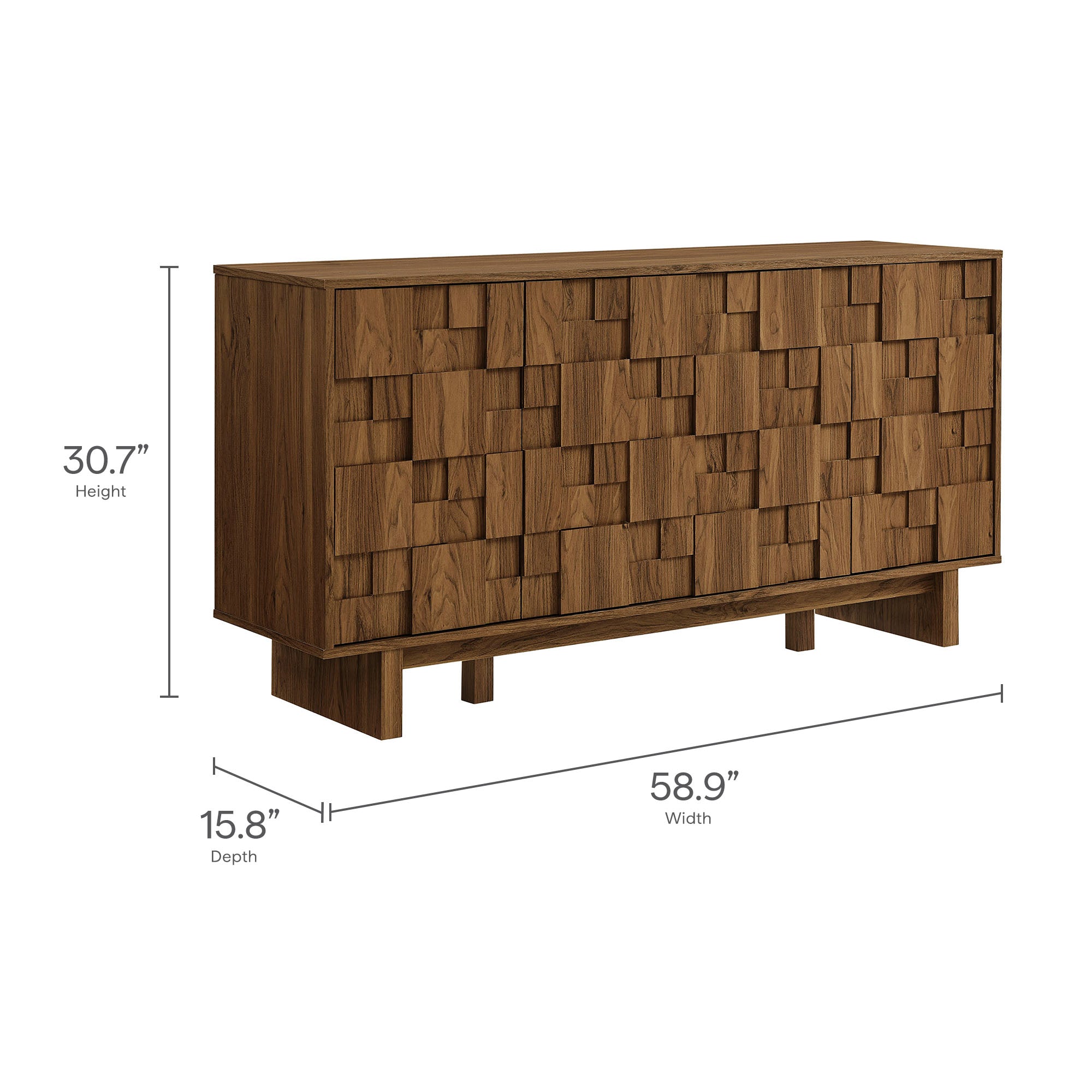 Owen 59 Inch 4 Door Geometric Sideboard