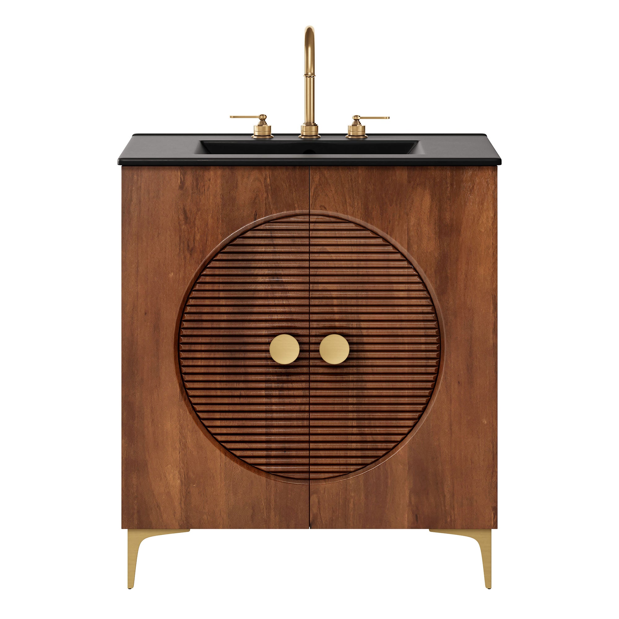 Vernon 30" Fluted Wood Vanity Cabinet With Sink