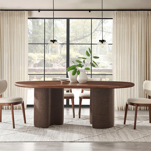 Enric 84 Inch Mango Wood Oval Dining Table