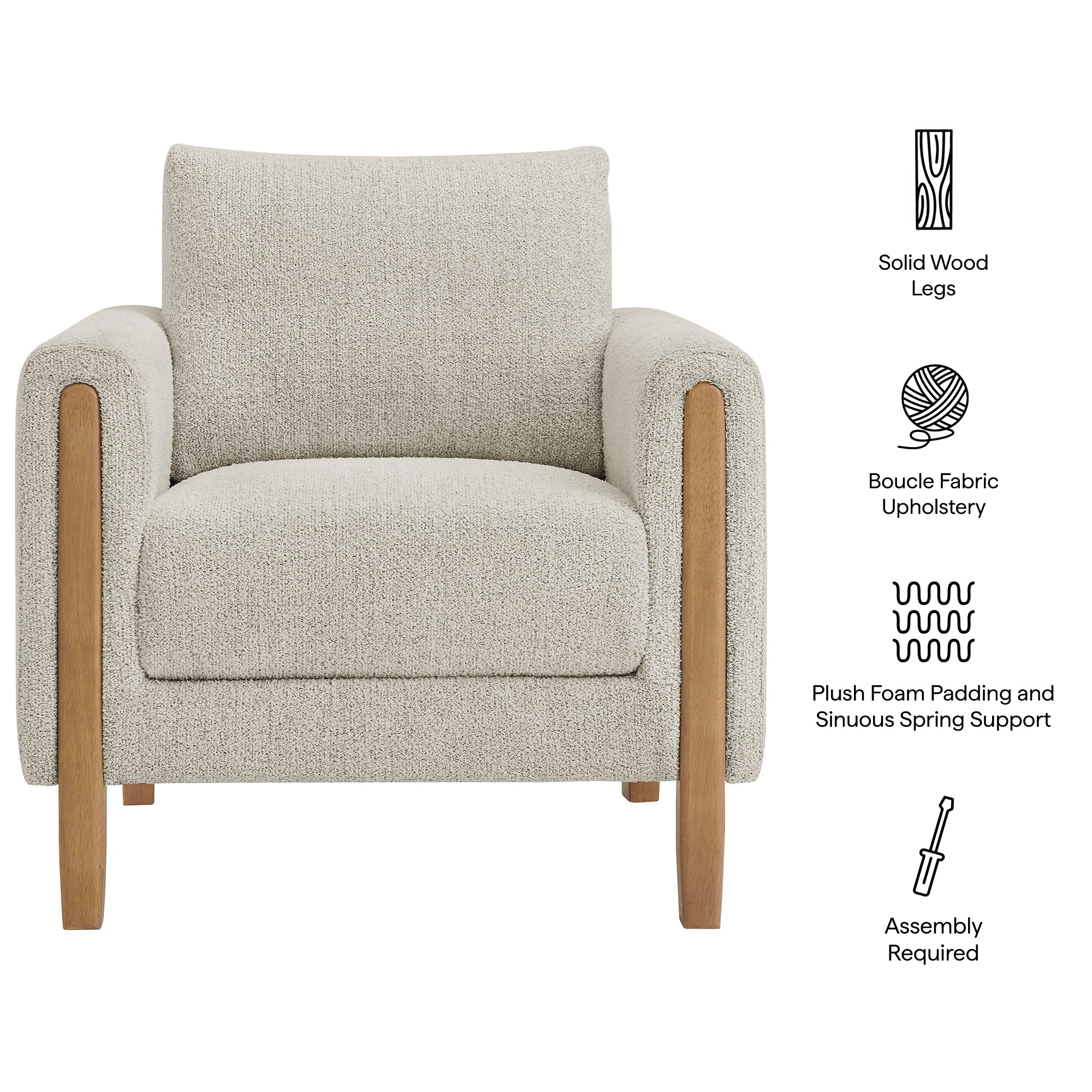 Hawken Boucle Fabric Accent Armchair