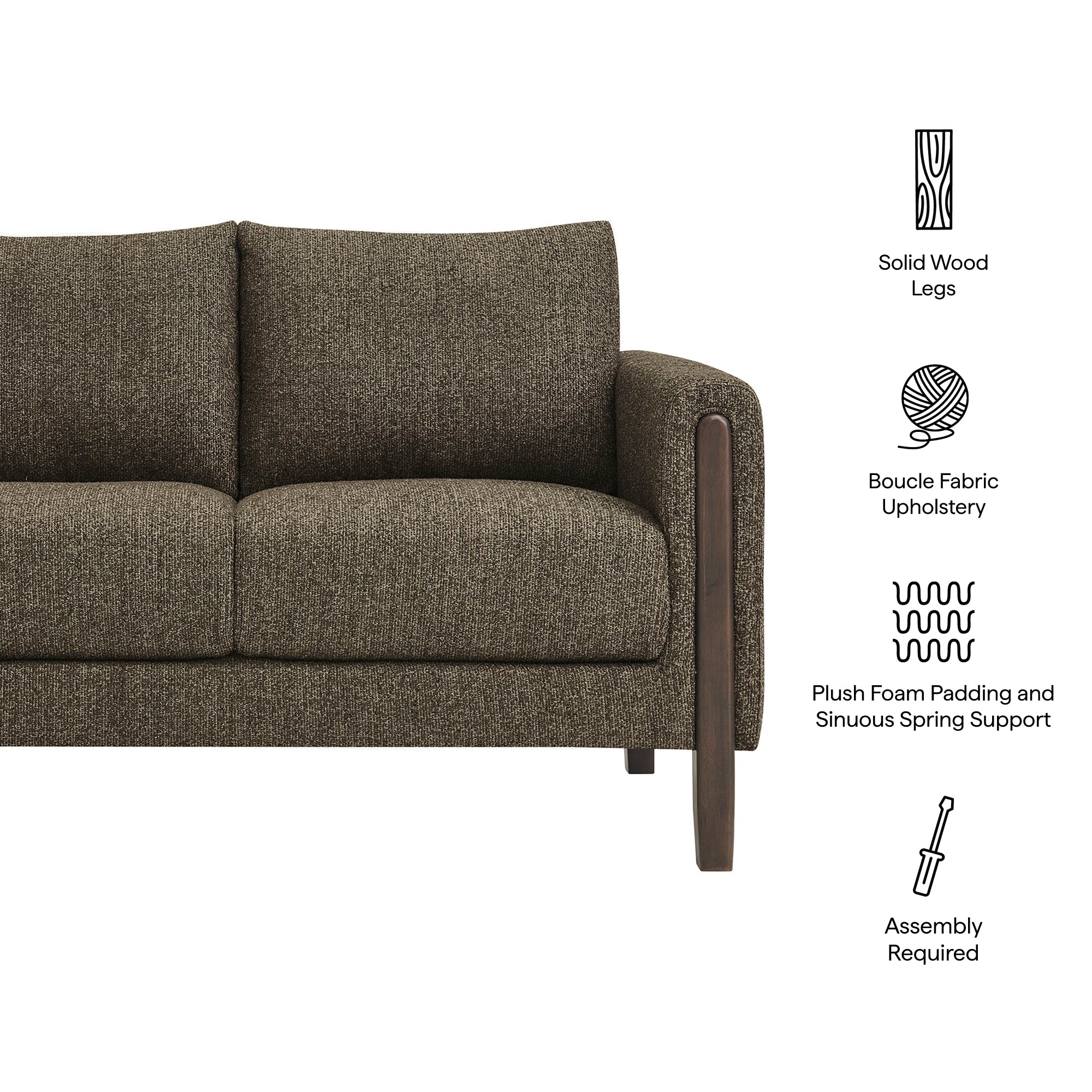 Hawken Boucle Fabric Loveseat