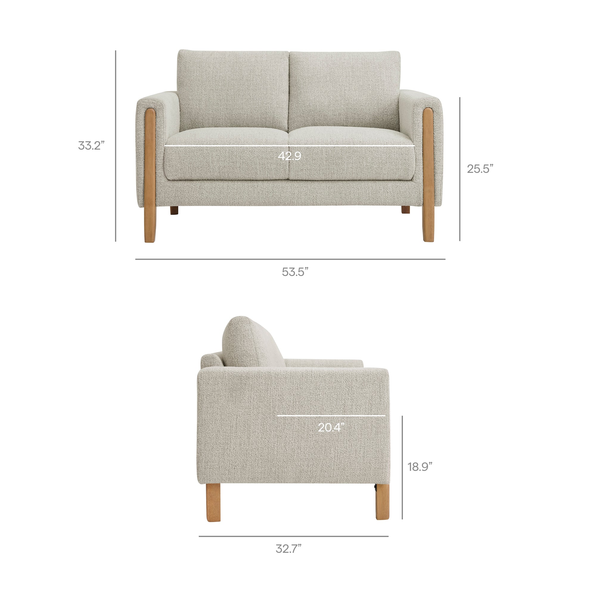 Hawken Boucle Fabric Loveseat
