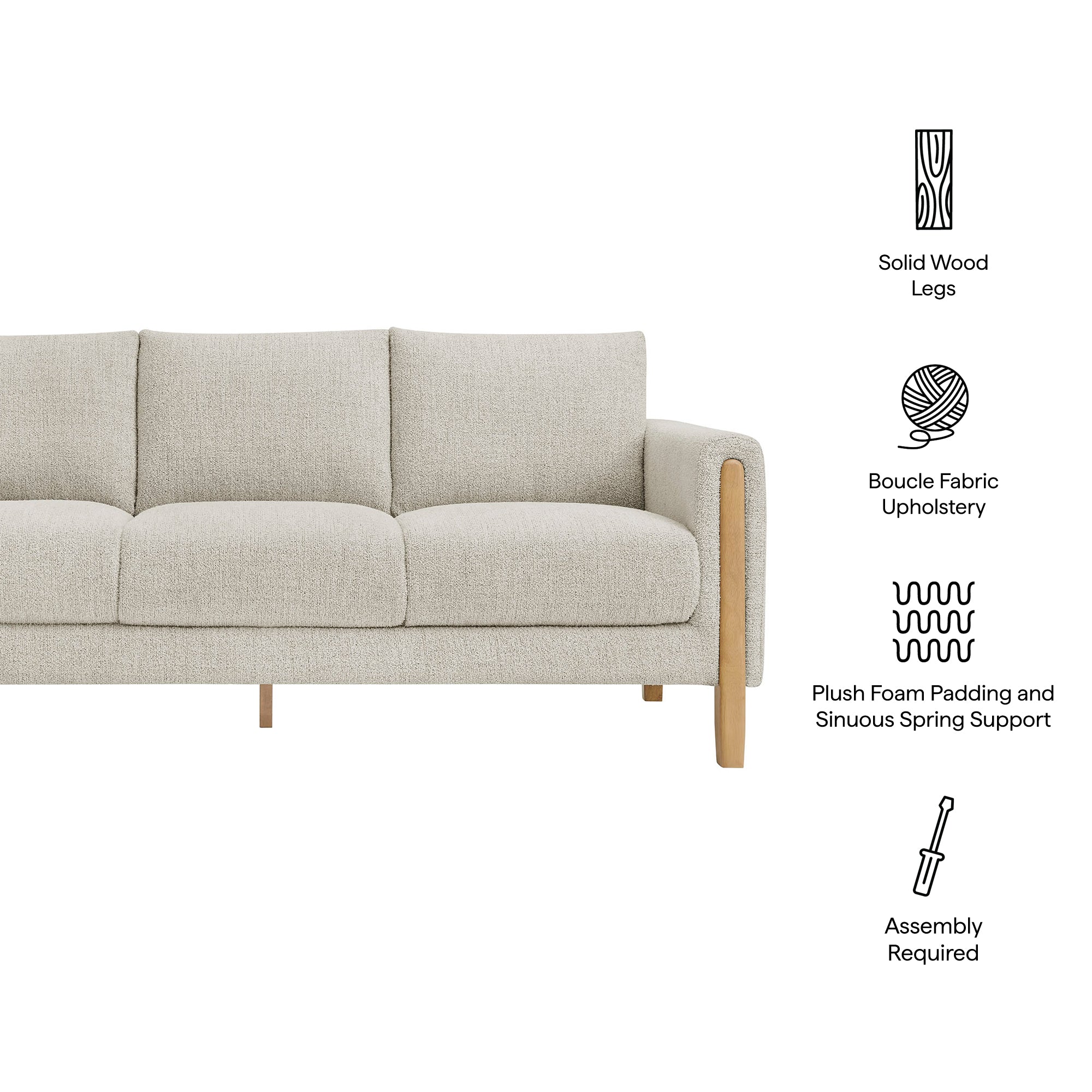 Hawken Boucle Fabric Sofa