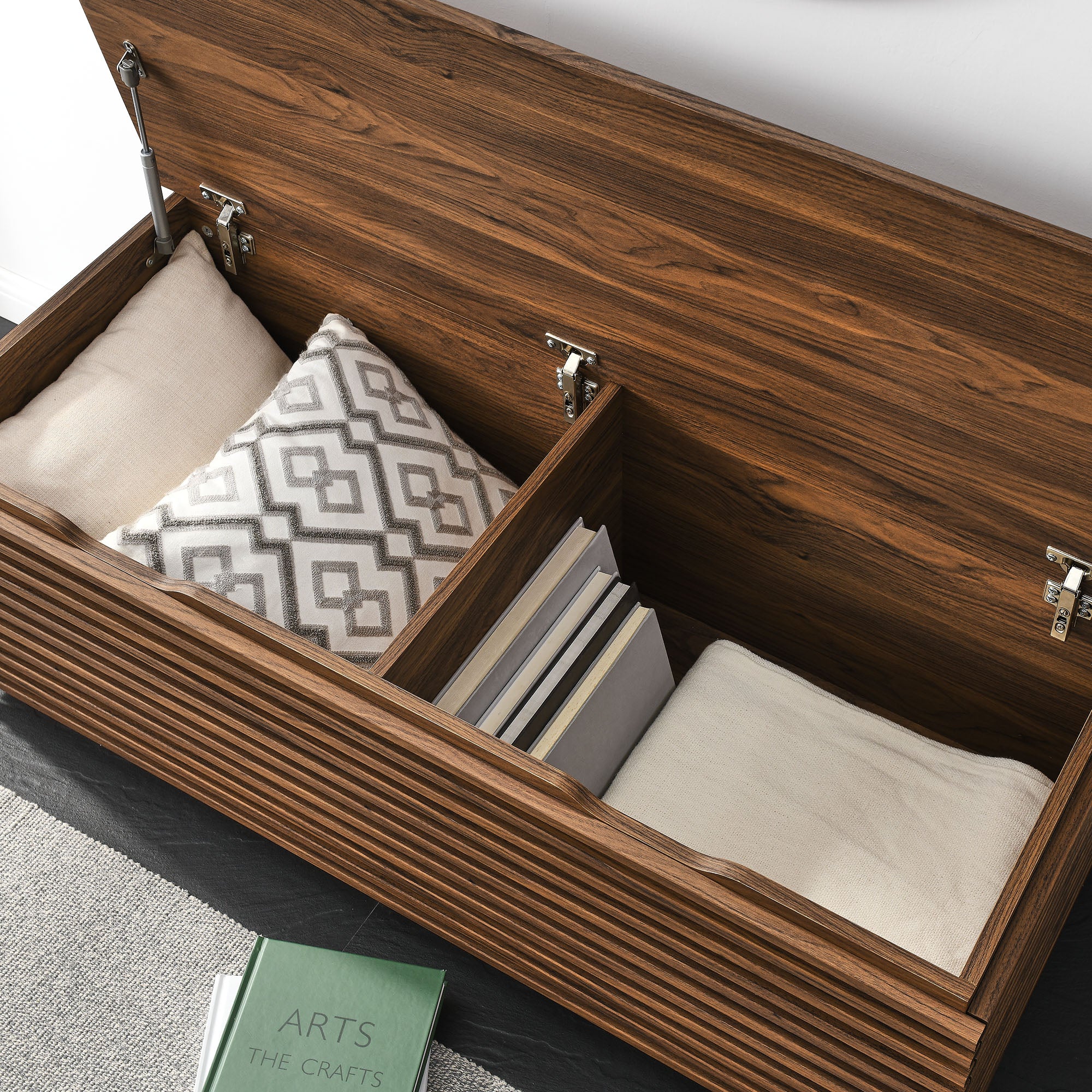 Render Fluted 3-in-1 Hall Tree With Storage Bench and Coat Rack